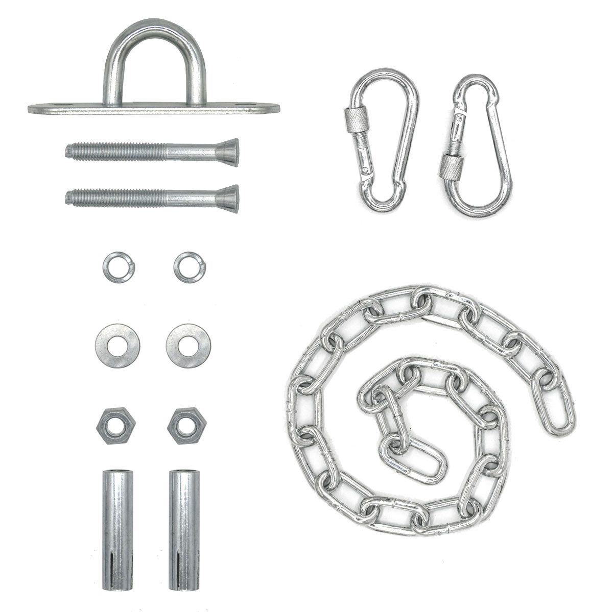 AMANKA Hängesessel Kette mit Потолочный крюк - 50 cm Schwerlast Verlängerungskette 230 kg, Eisenkette mit Karabinern - Aufhängung Hängestuhl, Schaukel, Boxsack
