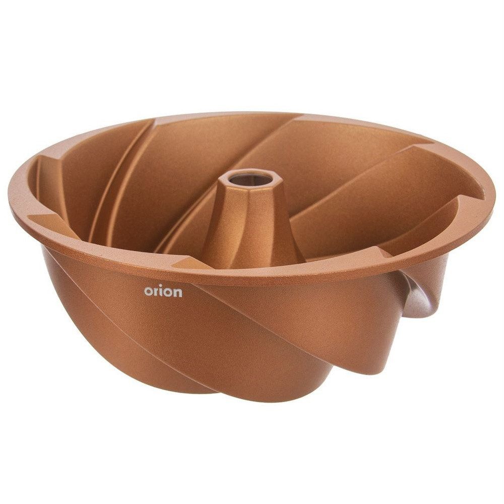 Orion Group Gugelhupfform mit Kamin in Braun aus Aluminium für Kuchen MARISSA 24cm, (1-tlg), Doppelte PFLUON-Antihaftbeschichtung hitzebeständig bis 200°C