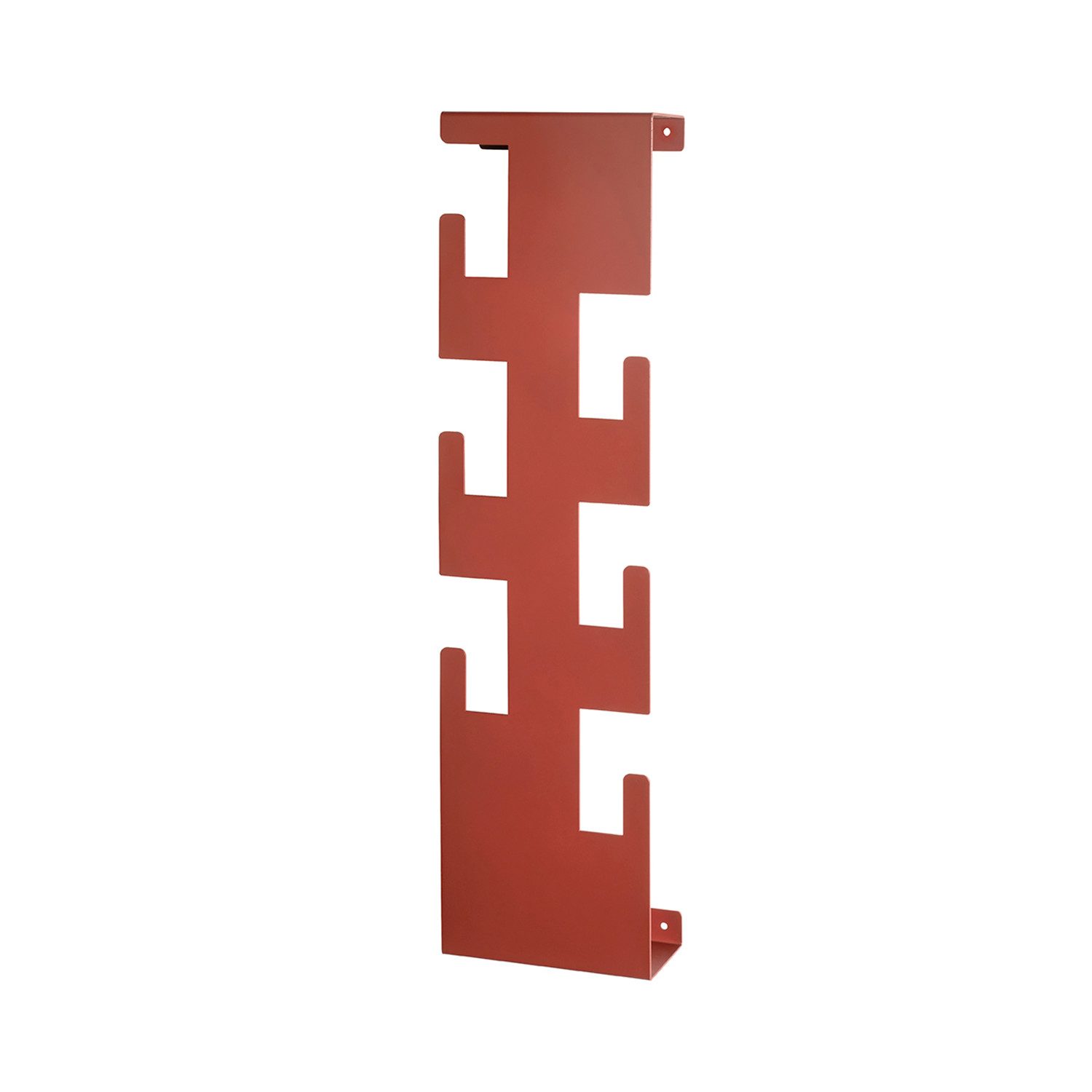 HAKU Garderobenständer Garderobe - rot aus Stahl - H. 60cm x B. 15cm - Flurgarderobe, (1xWandgarderobe, Wandhalterung - Wandhalter), Wandhakenleiste - Hakenleiste - Garderobenleiste - Wandhaken