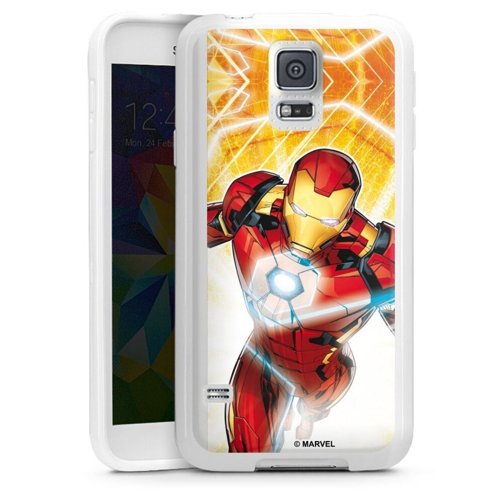DeinDesign Handyhülle Iron Man on Fire, Samsung Galaxy S5 Silikon Hülle Bumper Case Handy Schutzhülle