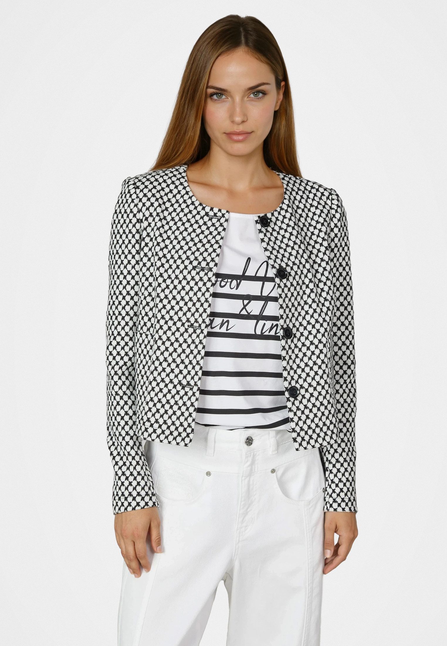 MARC AUREL Kurzblazer aus gemustertem Jacquard