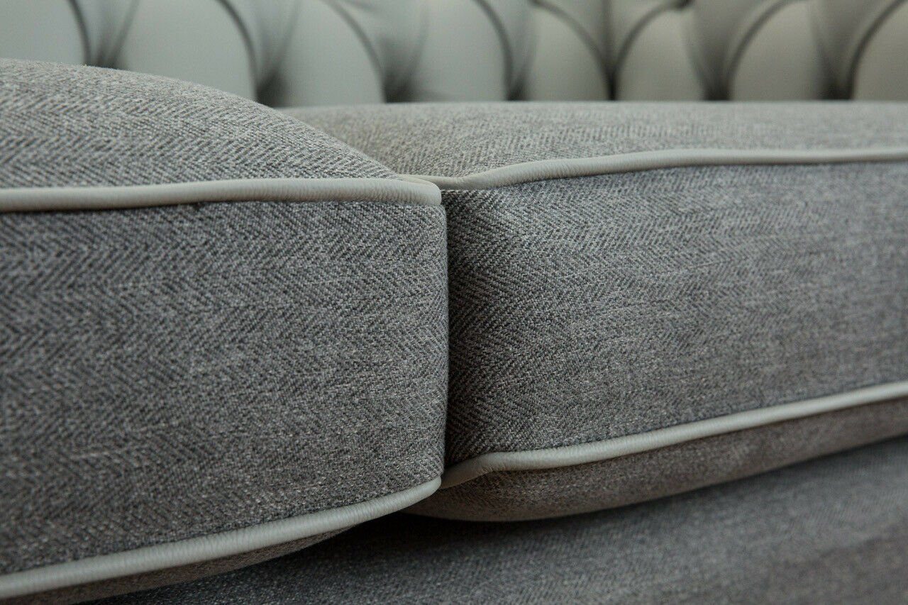 Sitzer Sofa Neu, Rückenlehne Die JVmoebel Knöpfen. Couchen Design 3 mit Sofa Wohnzimmer Chesterfield Chesterfield-Sofa