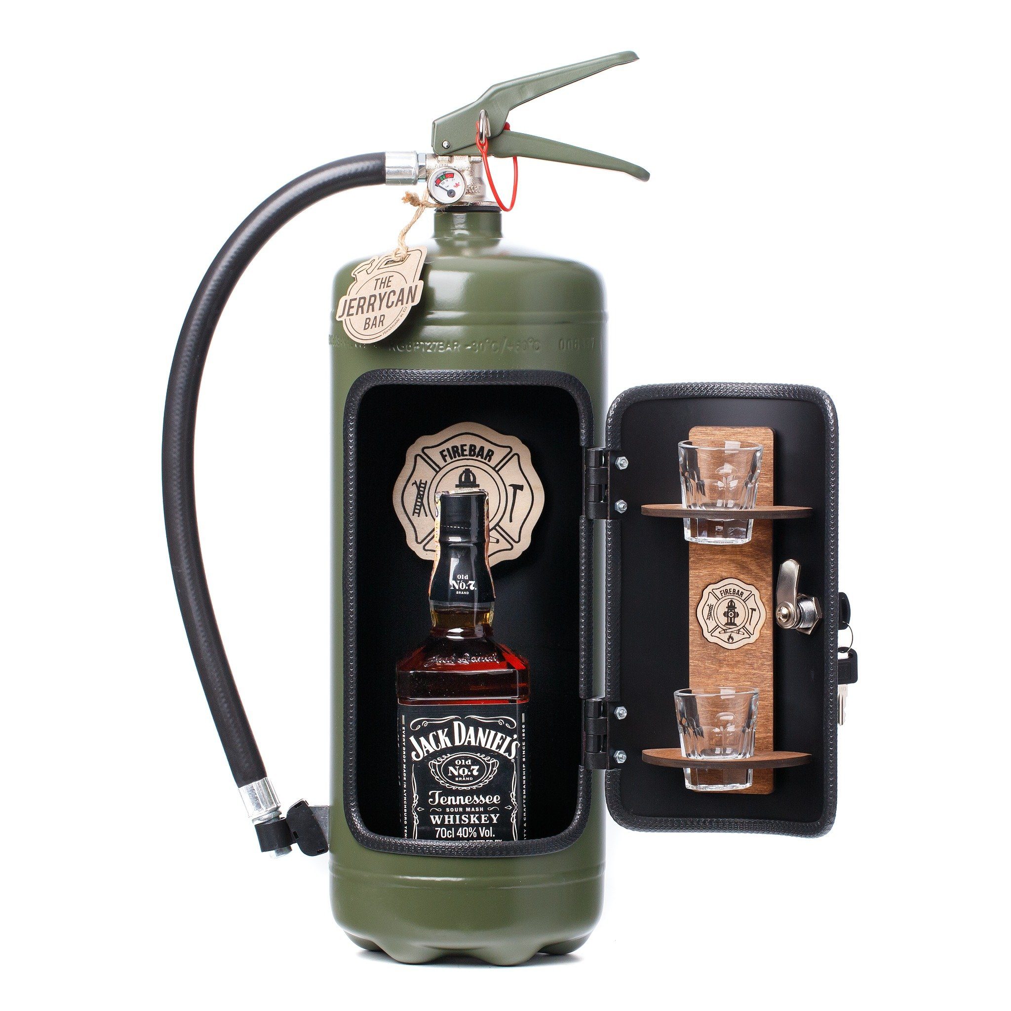 Flaschenregal Die Firebar - Originaler Feuerlöscher umgebaut zu einer Minibar!