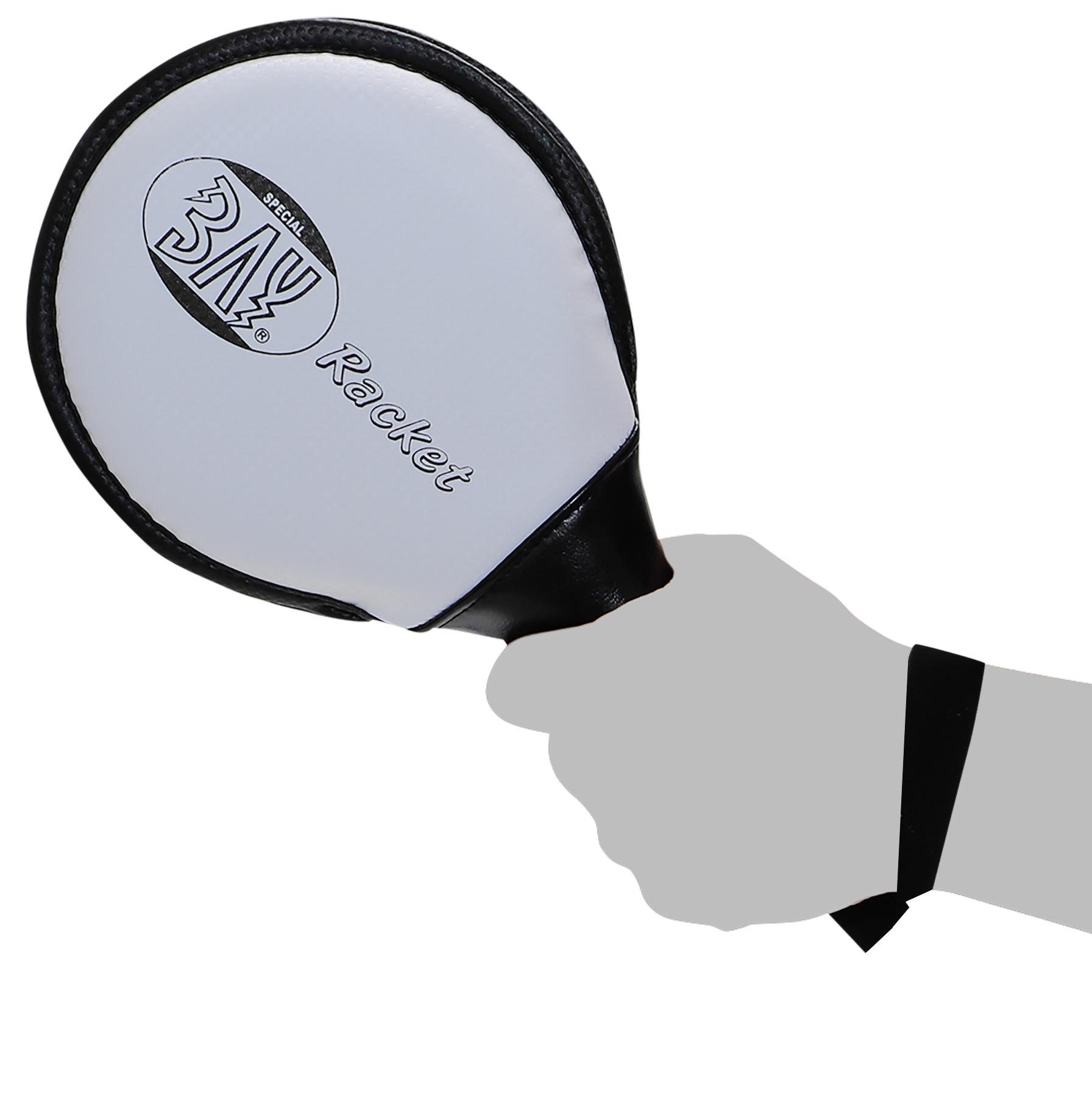 BAY-Sports Boxsack Handpratze Coach Paddle Racket Mitt Schlagpolster Schlagkissen Pratzen (1 Stück), Reaktionstraining Boxen Kickboxen Krav Maga Karate Taekwondo Thaiboxen