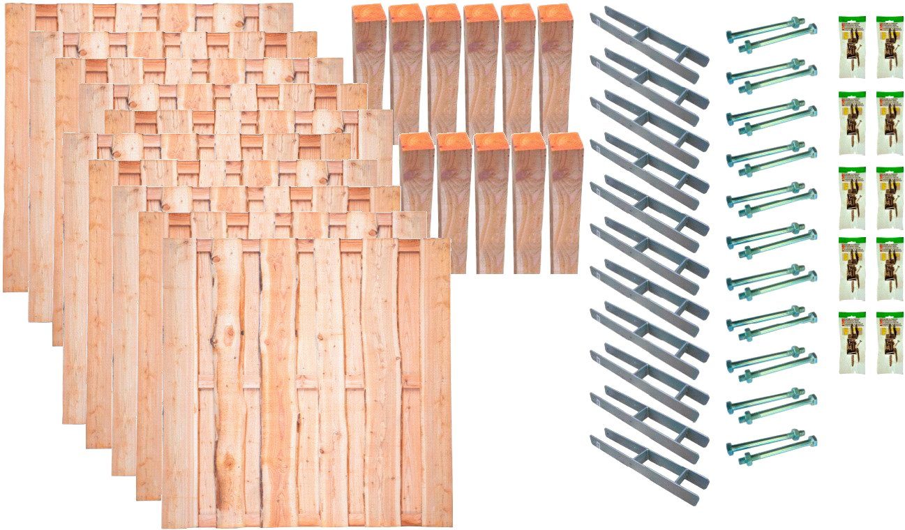 Tetzner & Jentzsch Bohlenzaun Lincoln 8, (Set), 10 Elemente, LxH: 1899x180 cm
