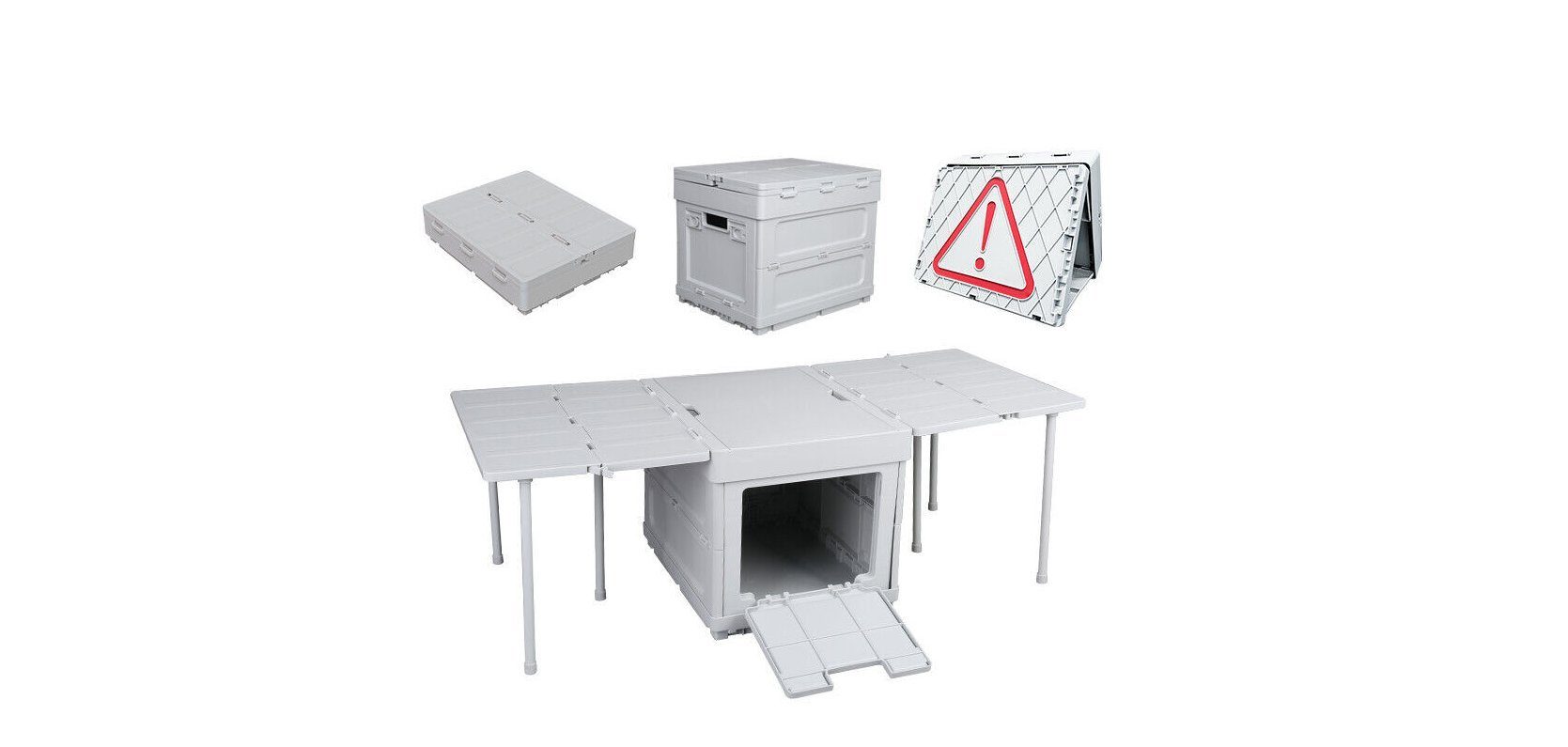 U.Uberlux Campingtisch Campingbox mit Ordnungsboxen, faltbare Box, Tisch, aufklappbaren Box