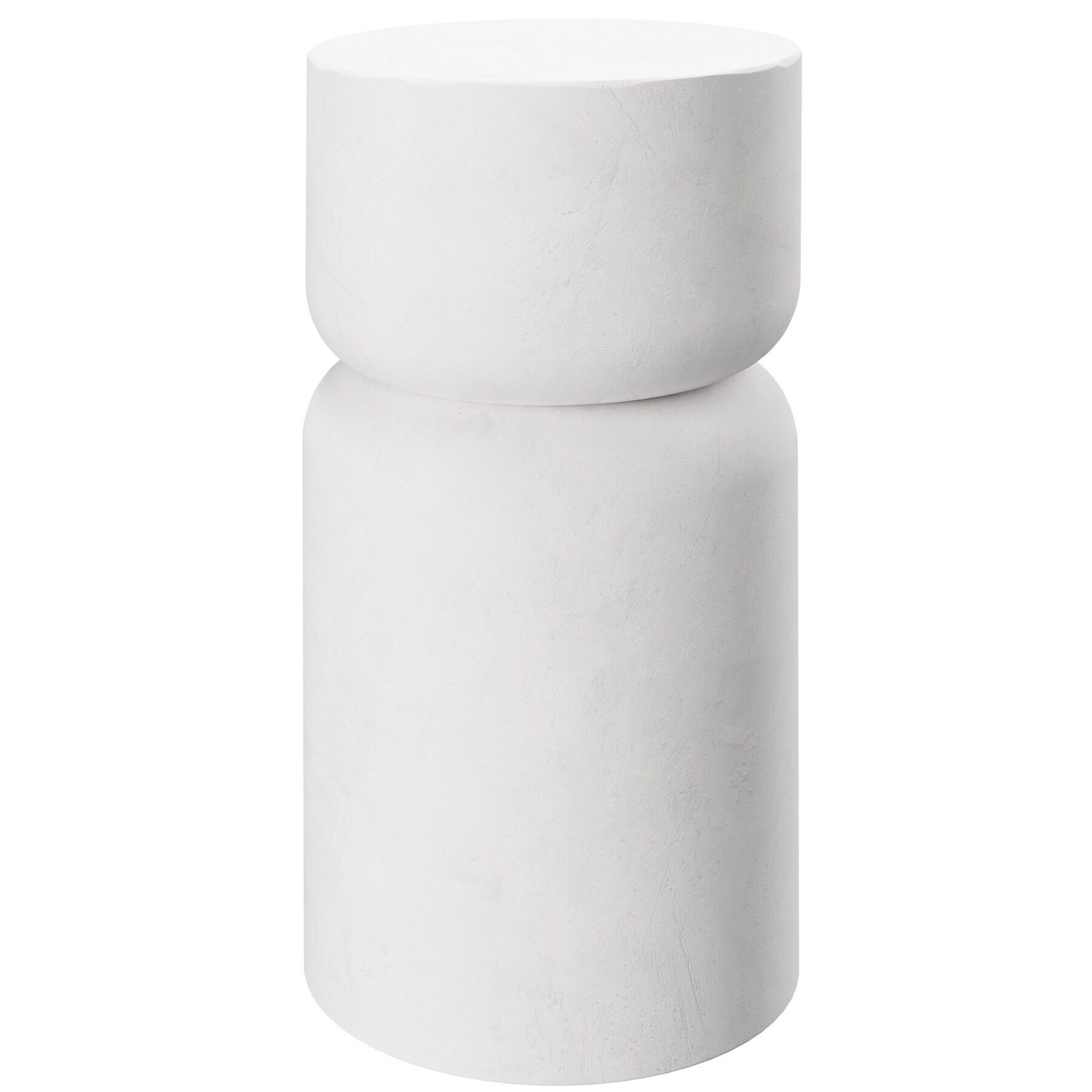 tectake Beistelltisch 2er-Set Ablagetisch, Maße: 28 x 54,5 cm, robustes Magnesiumoxid (Sofatisch Amine, 1-St., in weiß), Chubby-Design, wetterfest, inkl. Bodenschoner, Belastbarkeit je 15 kg