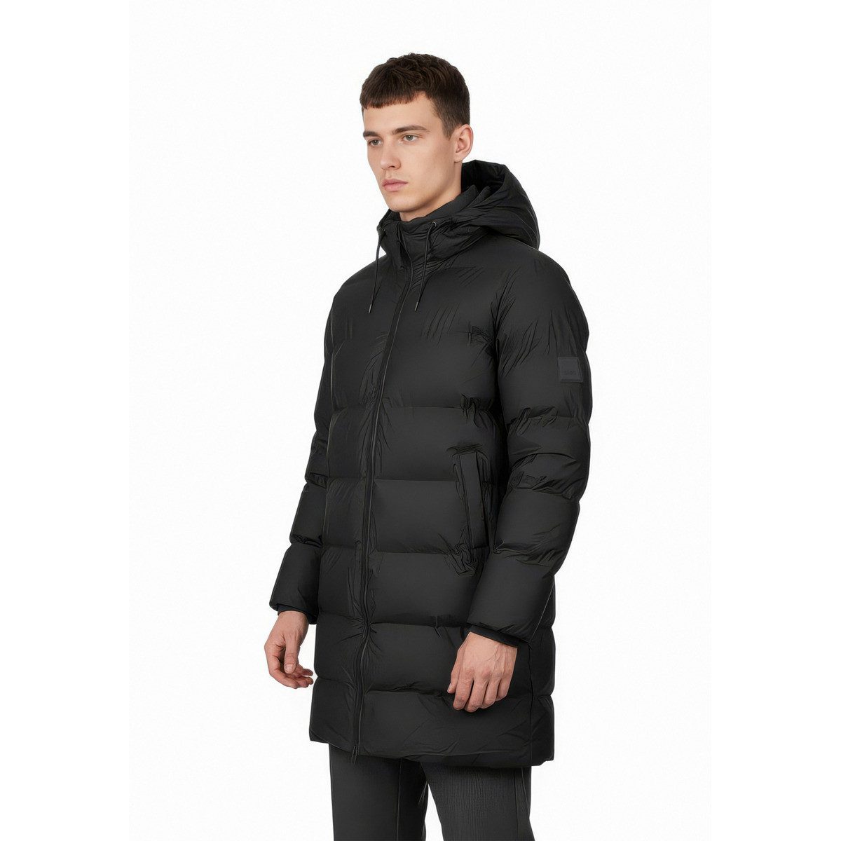 Rains Steppjacke Alta Longer Puffer Jacket W3T3 Unisex Erwachsene (1-St) Winterjacke, Übergangsjacke, Windjacke, Outdoorjacke, Mantel
