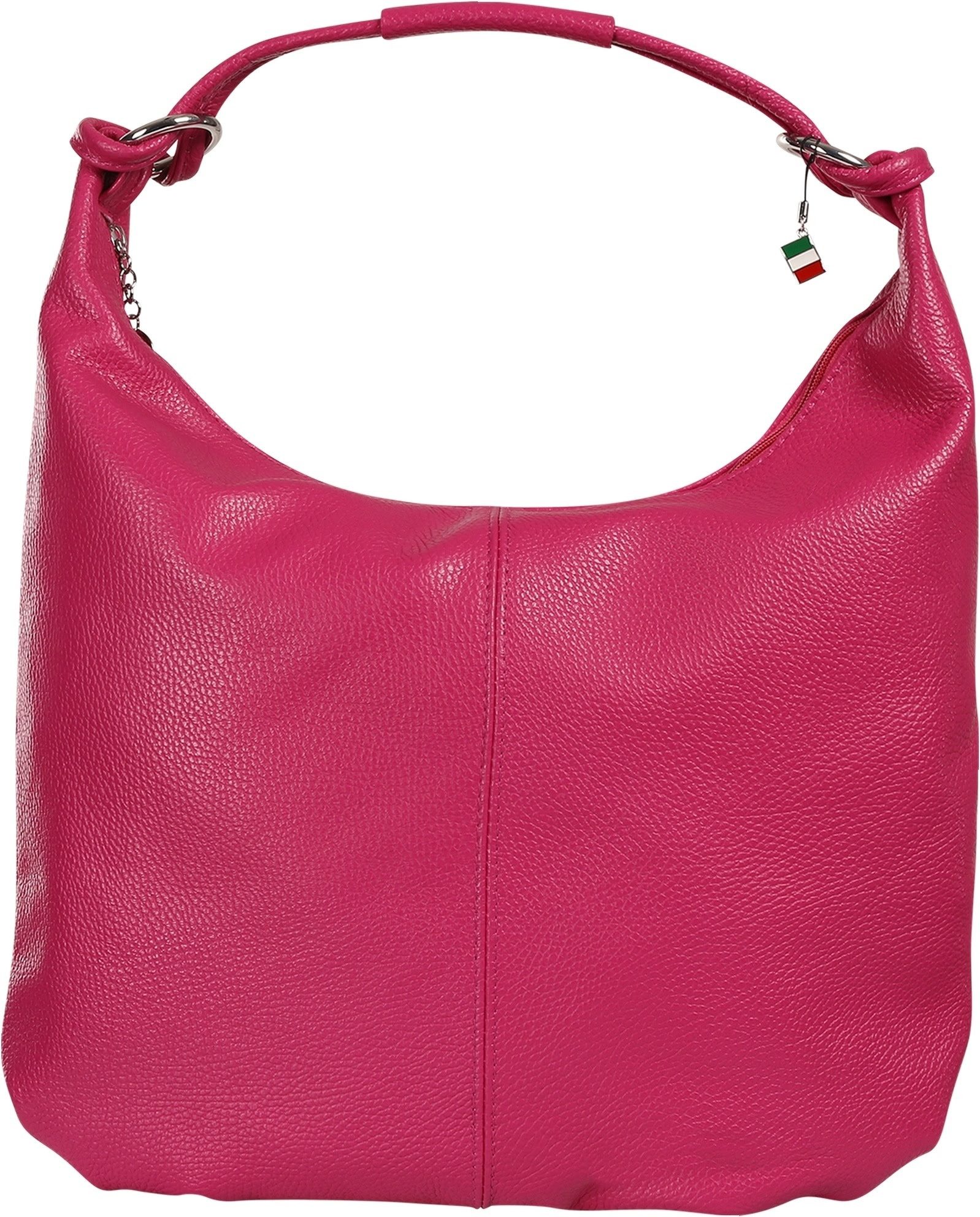 FLORENCE Schultertasche Florence Damen Schultertasche Hobo Bag (Schultertasche), Damen Schultertasche Leder, pink, fuchsia ca. 45cm x ca. 35cm hoch