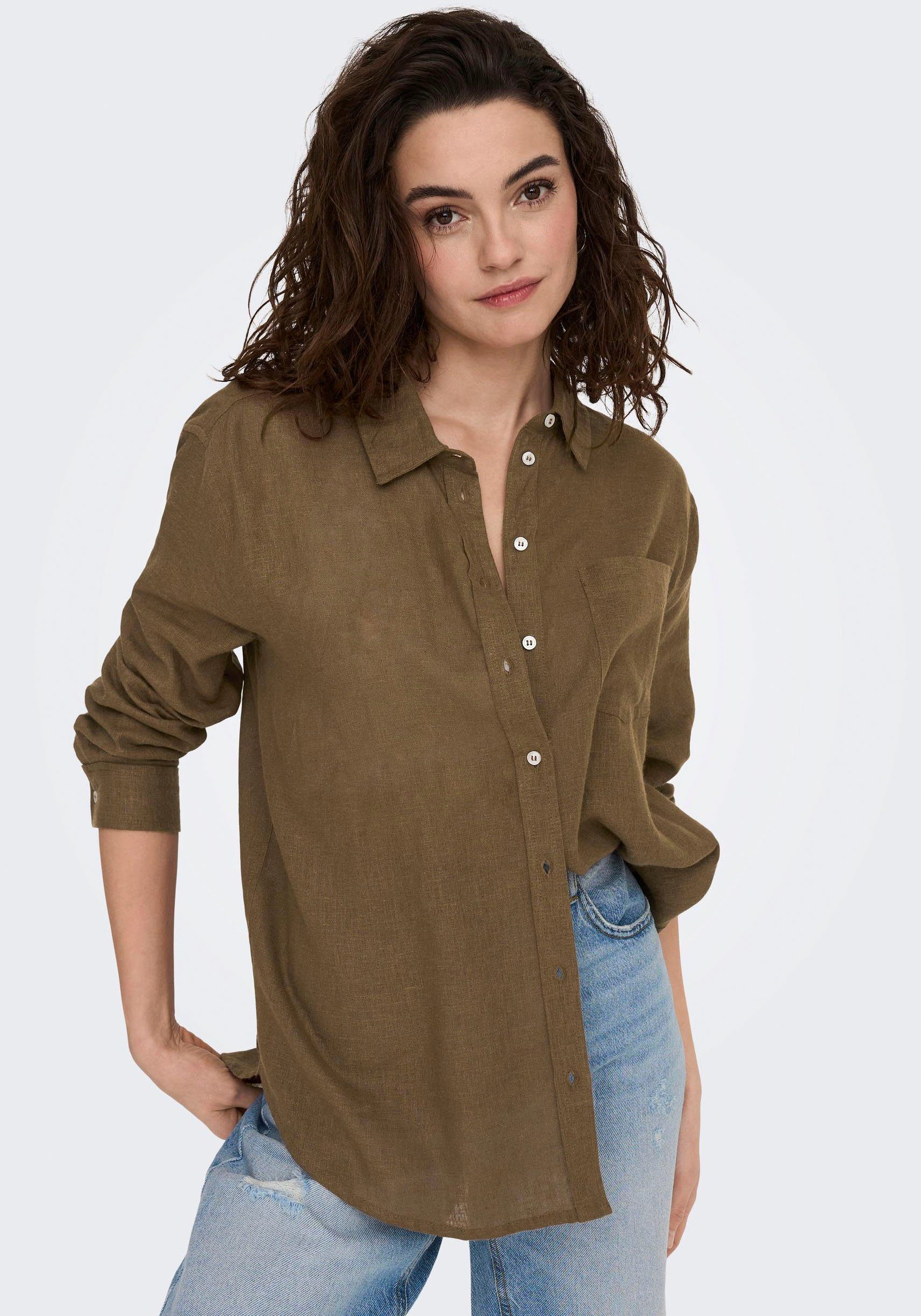 ONLY Longbluse ONLTOKYO L/S LINEN BLEND günstig online kaufen