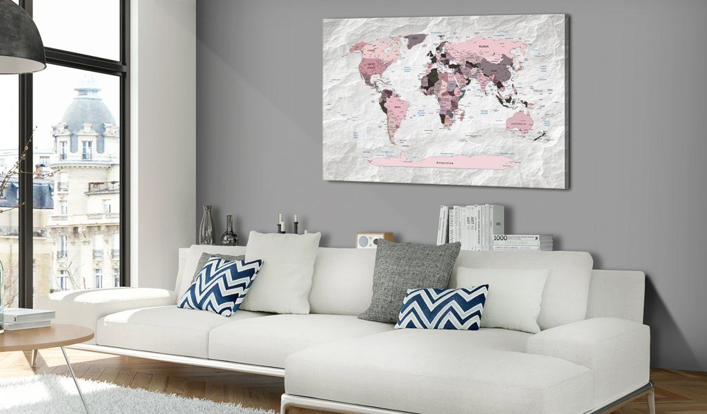 Map] Artgeist Pink Pinnwand Continents [Cork