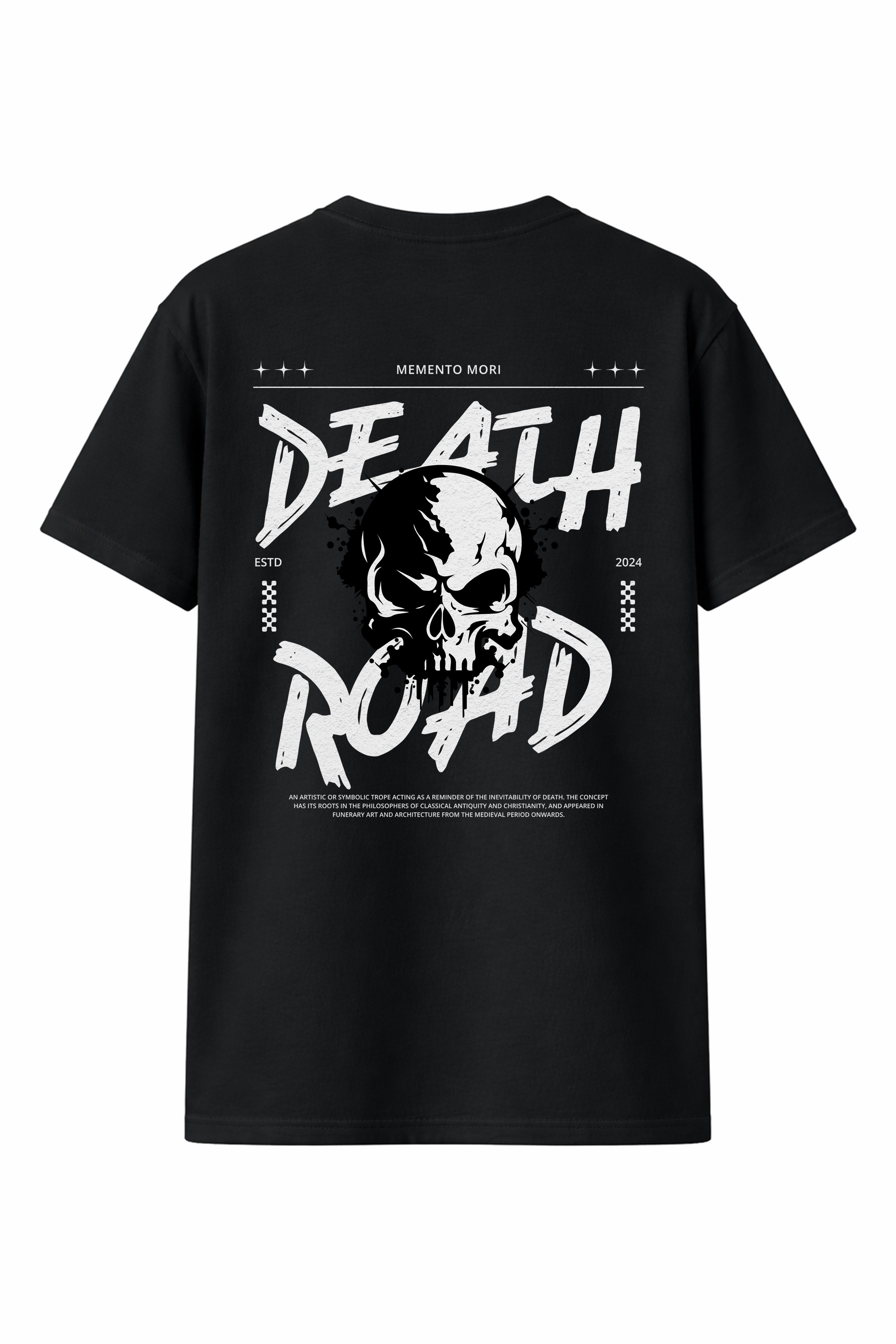 T-Shirt Herren Kurzarmshirt mit großem Skull-Print, 100% Baumwolle