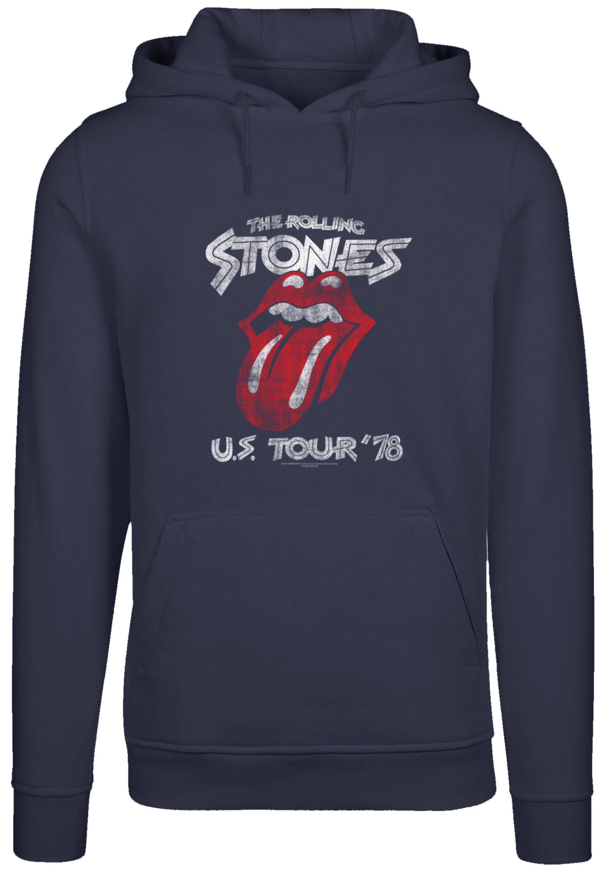 Rock Stones Tour Kapuzenpullover Hoodie, Band Rolling US Bequem The Warm, F4NT4STIC navy Musik