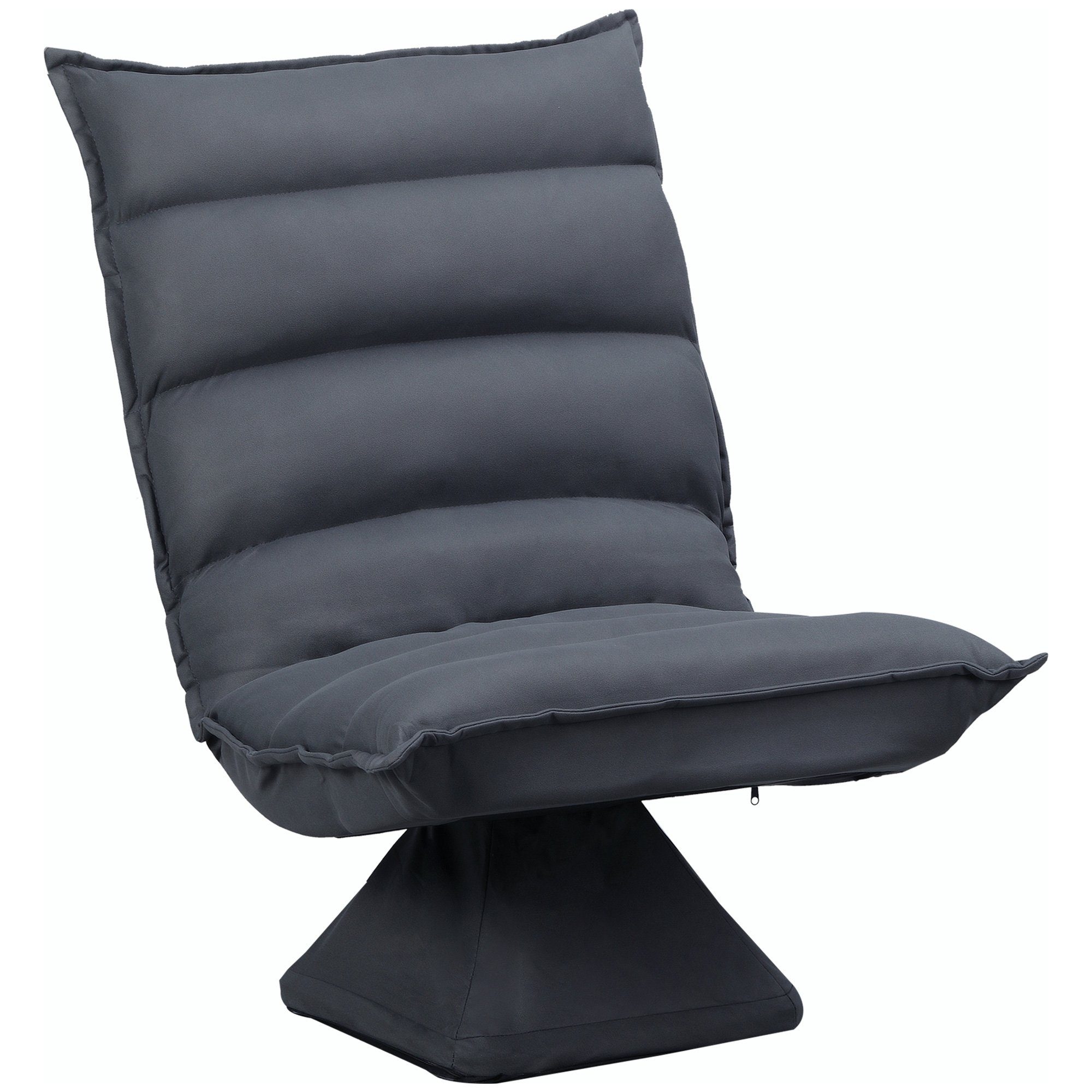 HOMCOM Relaxsessel Sessel, drehbar, neigbar, weiche Polsterung, 62 x 70 x 95cm (Set, 1-St., Sessel), Relaxsessel für Wohnzimmer, Büro, Dunkelgrau, 62 x 70 x 95 cm