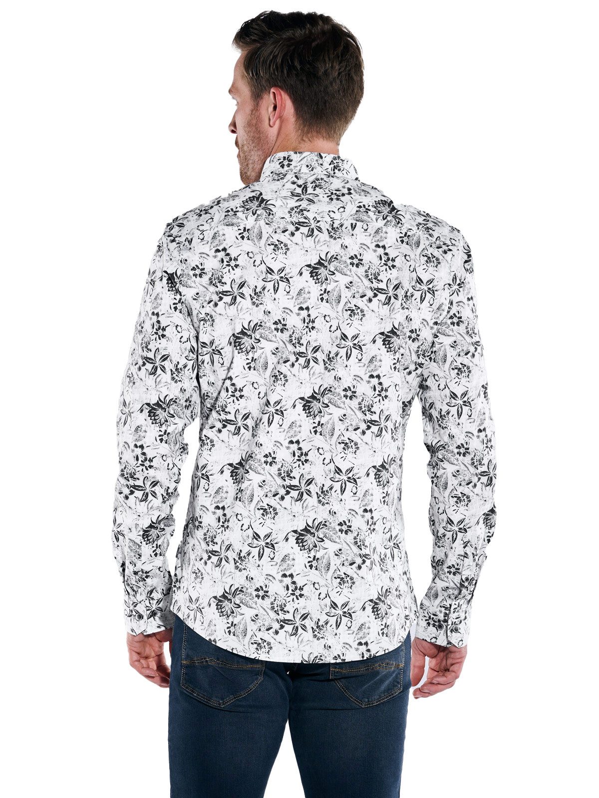 Engbers Langarmhemd engbers Herren Langarm-Hemd gemustert, Anthrazit günstig online kaufen