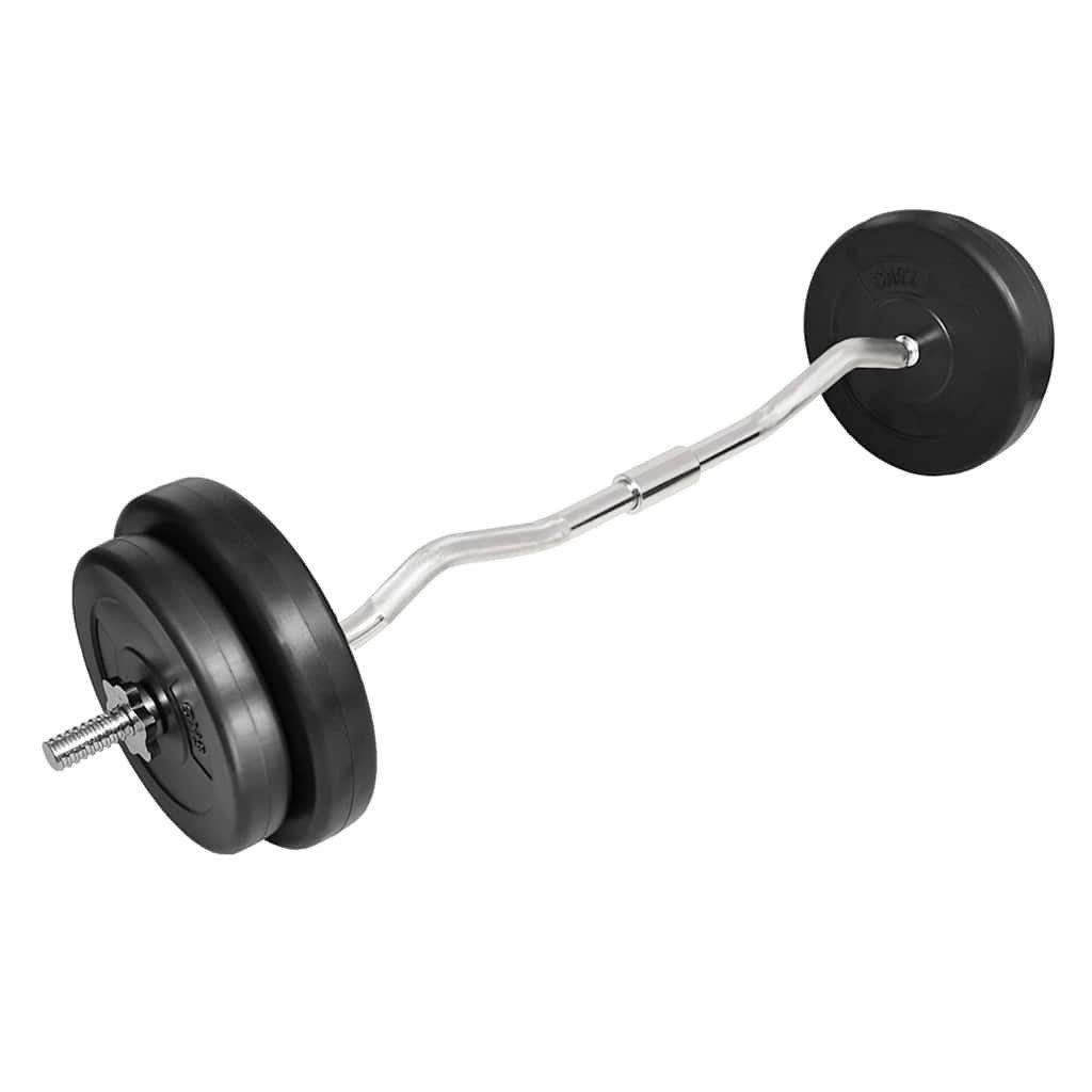furnicato Langhantel Hantelset mit Curlstange 30 kg 120 cm