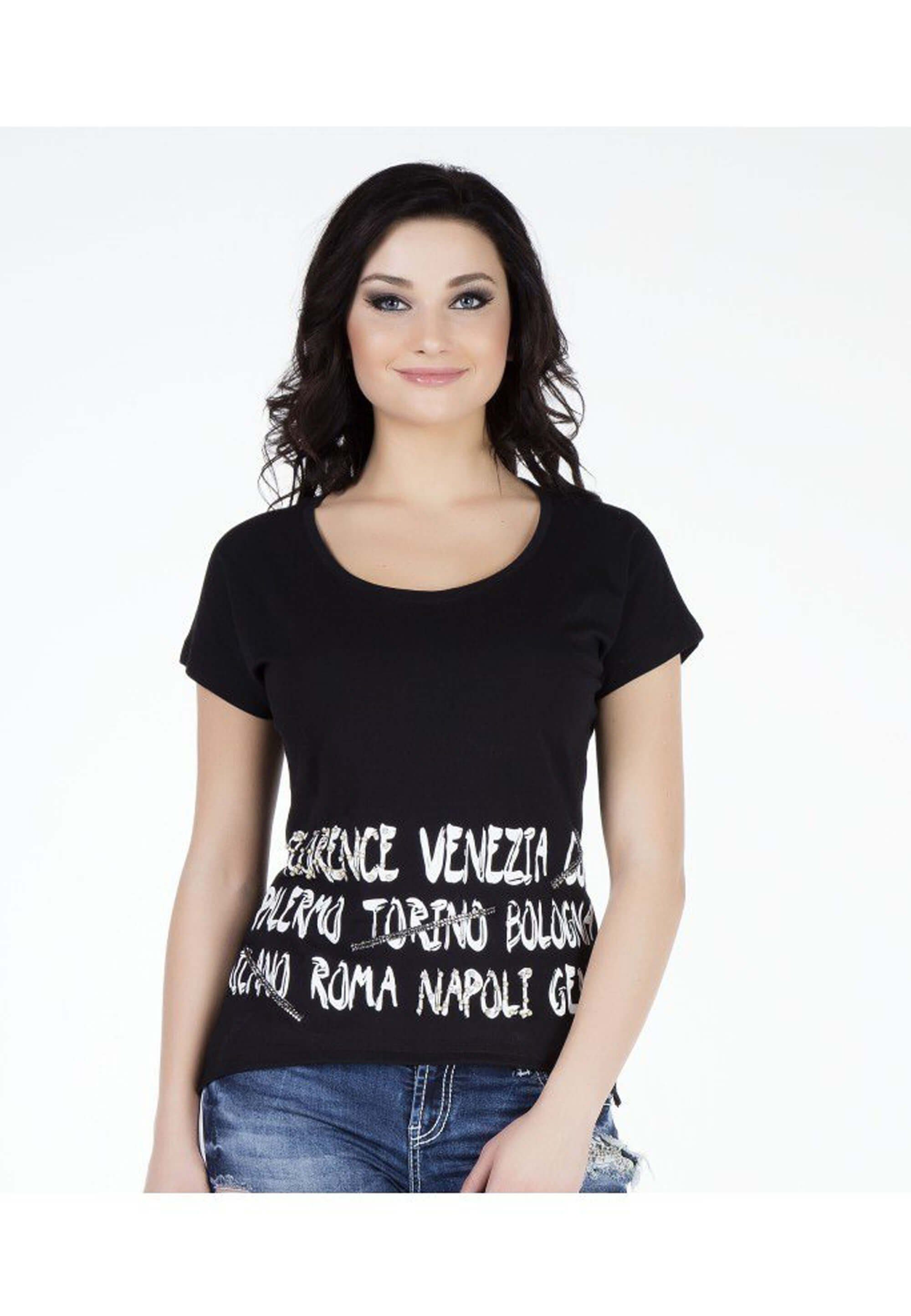 Cipo & Baxx T-Shirt mit Venezia-Aufdruck