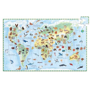 DJECO Spiel, DJ07420 Wimmelpuzzle - Tiere der Erde, 100 Teile + Booklet