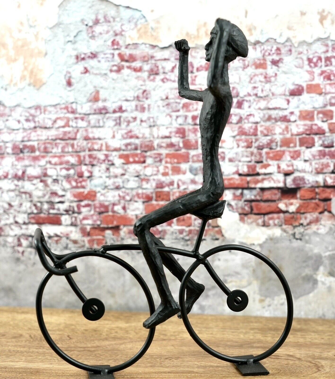 (6 6-er Dekofiguren Fahrrad - MF St) Handgefertigte Set Skulptur Radfahrer