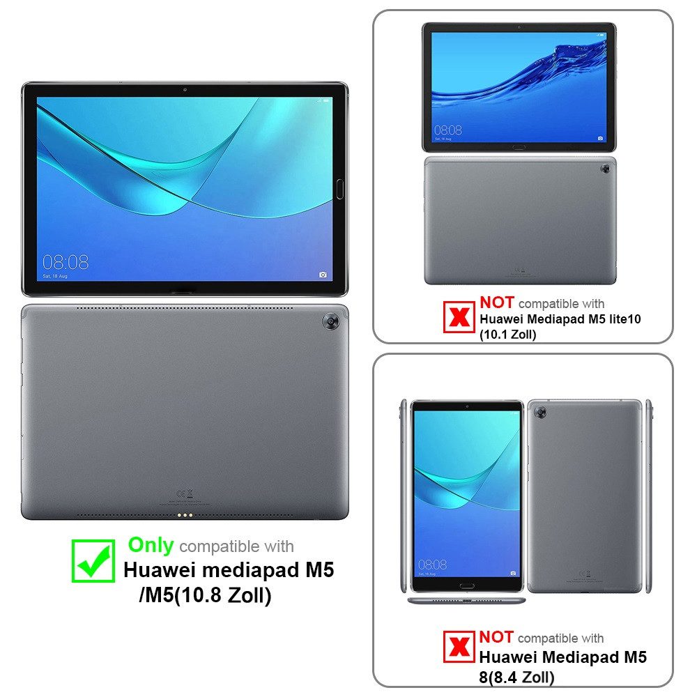 Cadorabo Tablet-Hülle für Huawei MediaPad M5 / M5 PRO (10.8 Zoll) Hülle Huawei MediaPad M5 / M5 PRO (10.8 Zoll), Klappbare Tablet Schutzhülle - Hülle - Standfunktion - 360 Grad Case