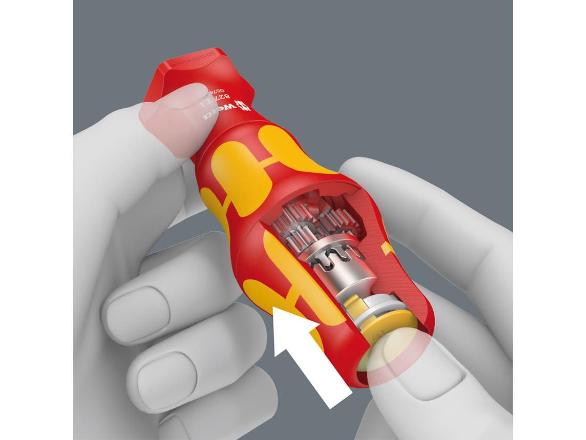Wera Schraubendreher 827 T i Kraftform VDE Turbo, 4-fache Schraubgeschwindigkeit dank Turbo-Funktion