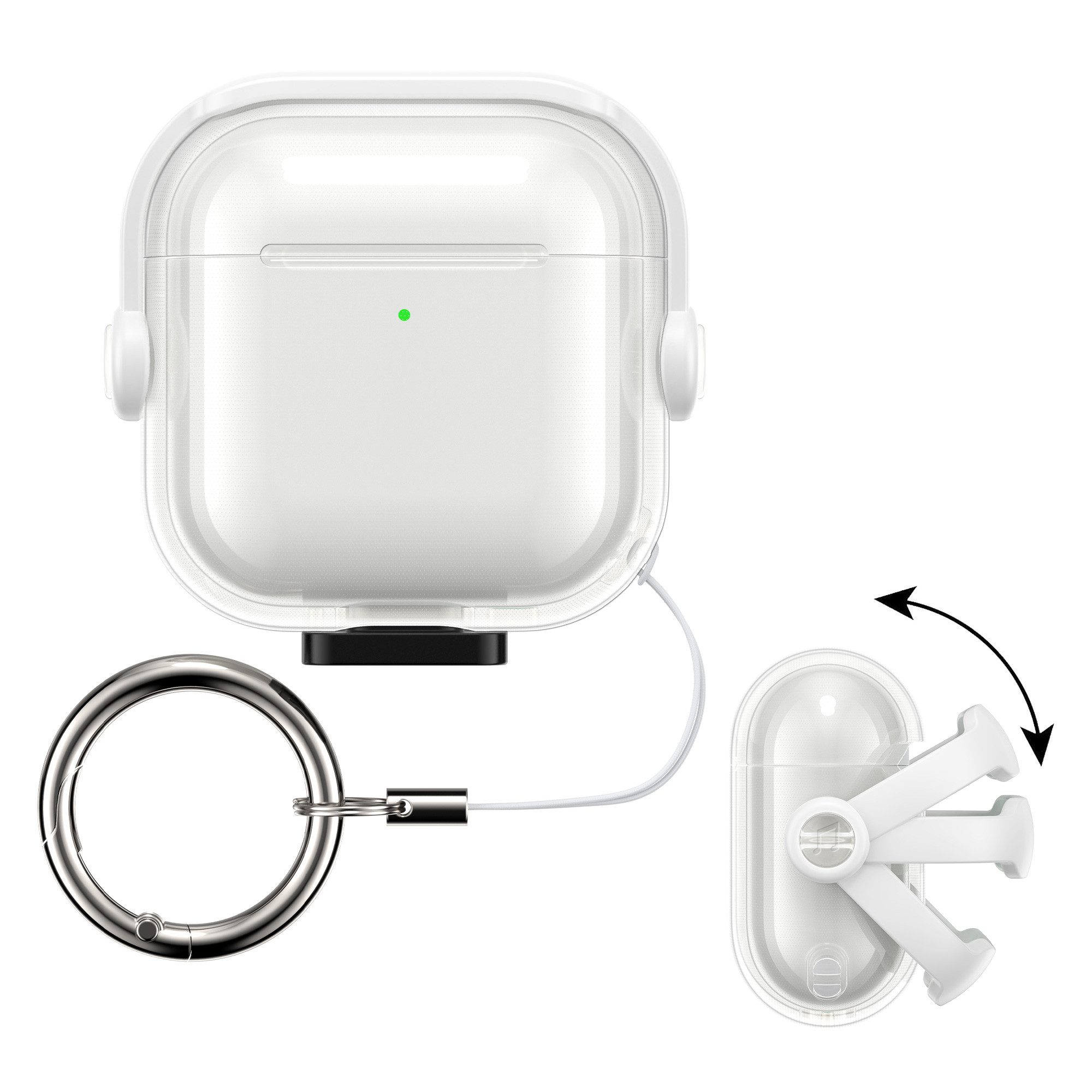 kwmobile Kopfhörer-Schutzhülle Kopfhörer Case für Apple Airpods 4, Headphones Hülle TPU Cover mit Sicherheitsverschluss
