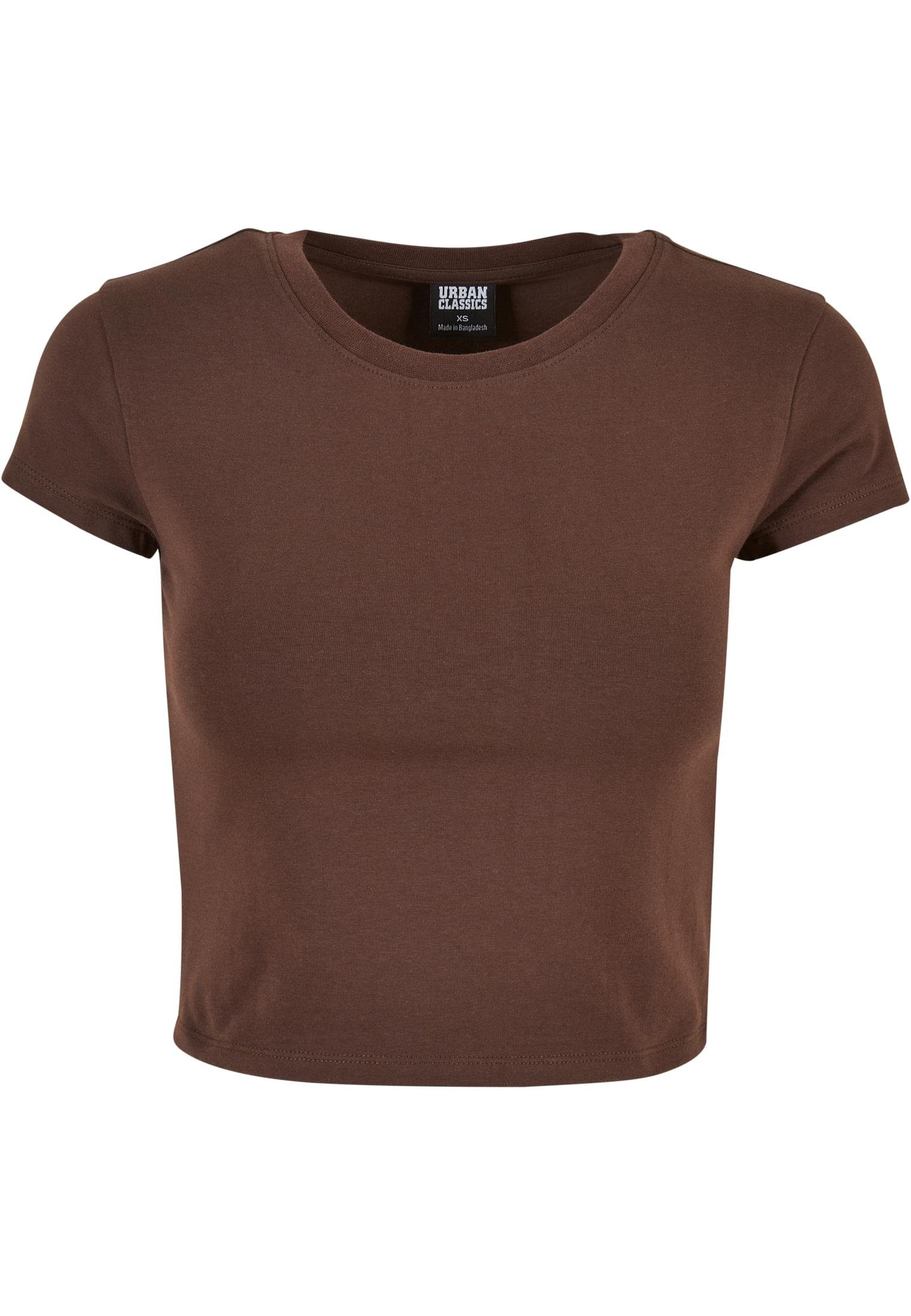 (1-tlg) Jersey brown Stretch Damen Tee Ladies CLASSICS URBAN Cropped T-Shirt