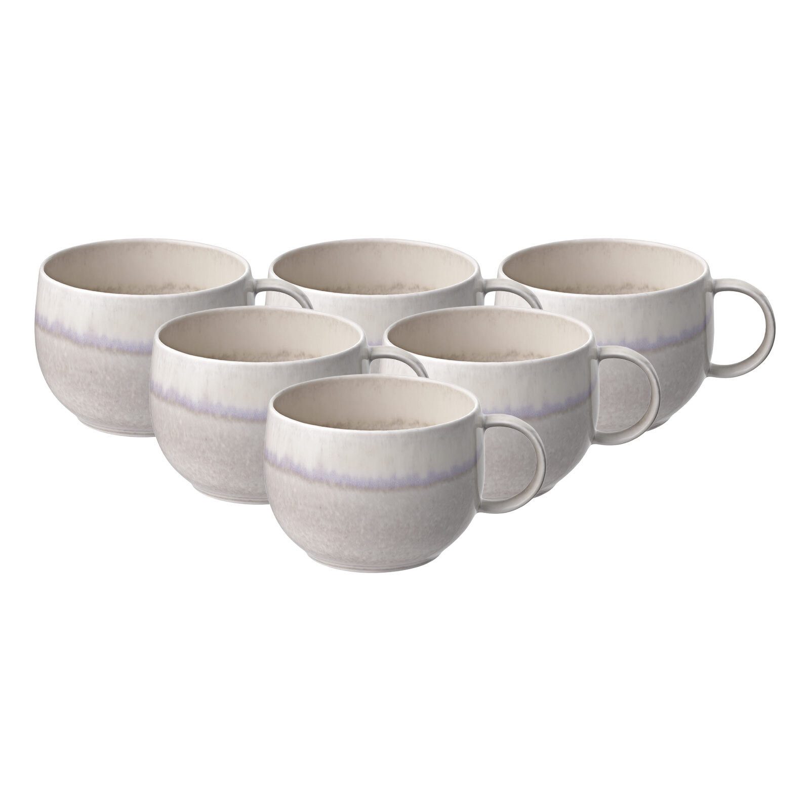 like. by Villeroy & Boch Tasse Perlemor Sand Kaffeetassen 190 ml 6er Set, Porzellan