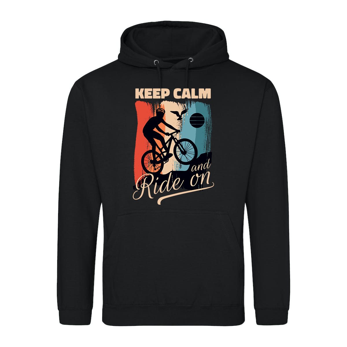 Youth Designz Kapuzenpullover Keep Calm Fahrrad Herren Hoodie Pullover mit modischem Frontprint