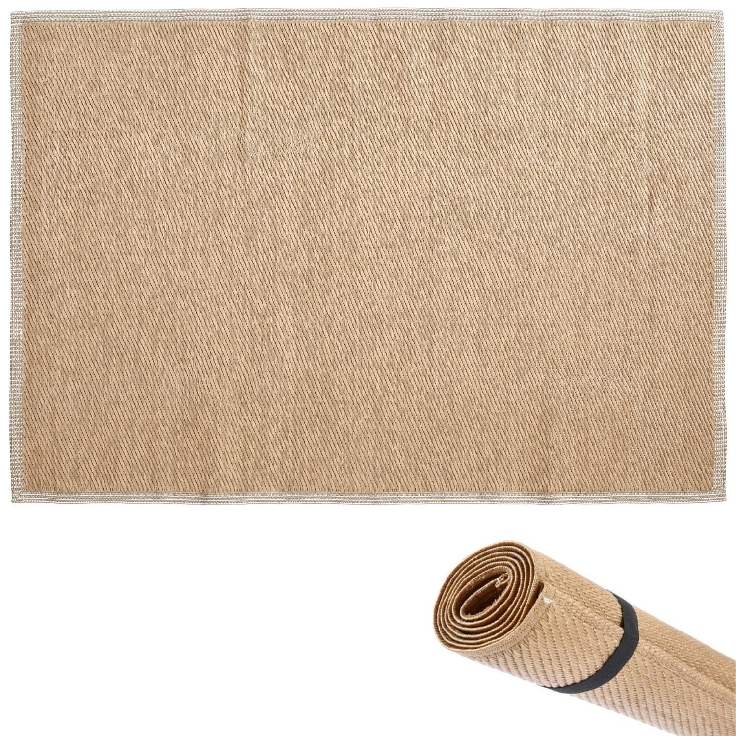 Marrakesch Orient & Mediterran Interior Outdoorteppich Outdoor Teppich Jute-Optik aus recyceltem Polypropylen 90 x 150 cm, Höhe: 1 mm