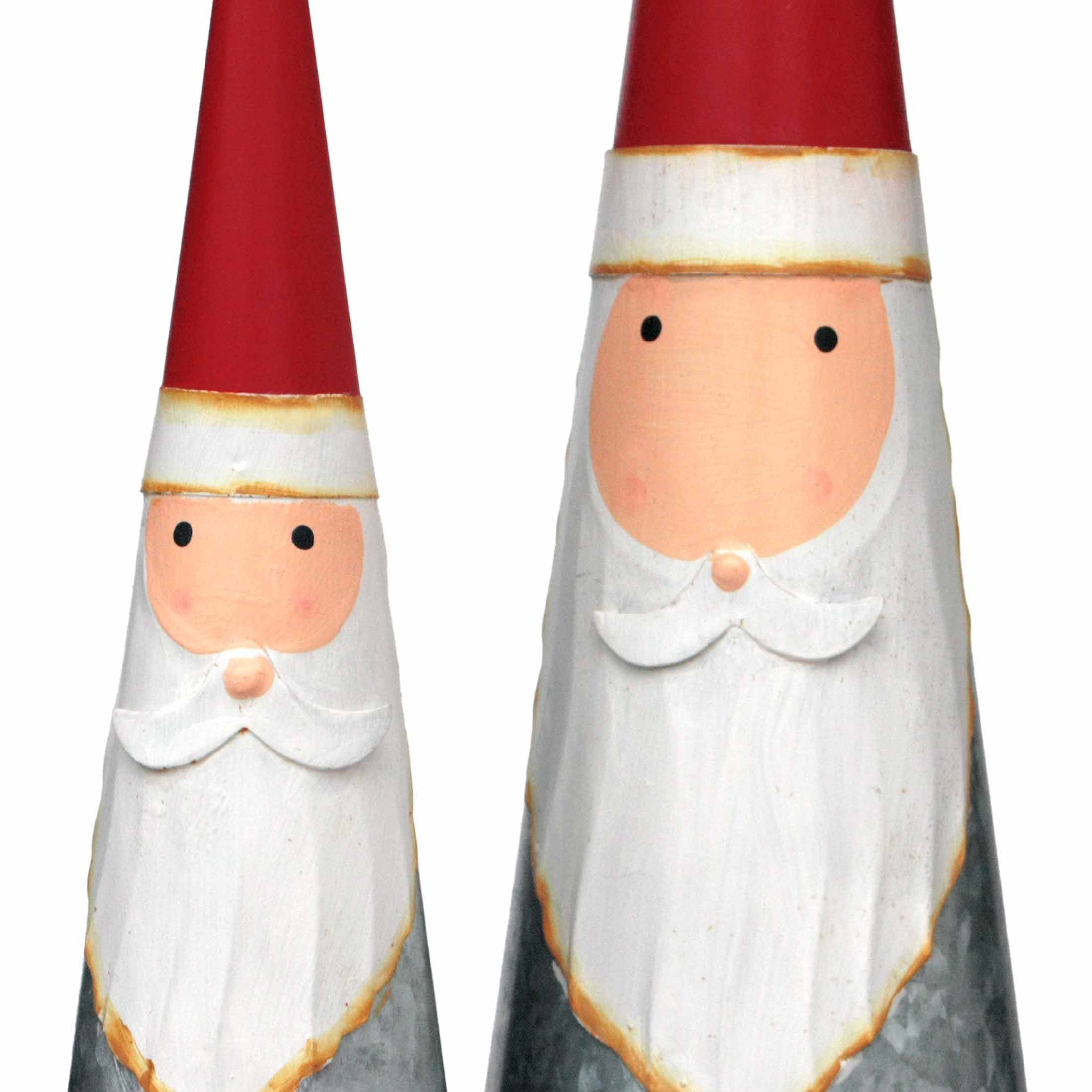 Exner GmbH Garten- & Wohnaccessoires Weihnachtsmann Weihnachtsmann aus verzinktem Metall in 2 Größen, Perfekt zur Weihnachtszeit