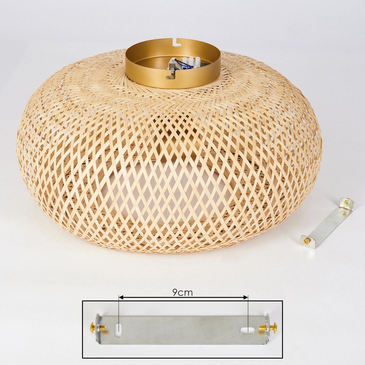 hofstein Deckenleuchte »Decollatura« Deckenlampe aus Metall/Bambus in Goldfarben/Natur, ohne Leuchtmittel, Leuchte im Boho Design mit Lichteffekt, ø40cm, 1xE27 – Bild 5 von 5