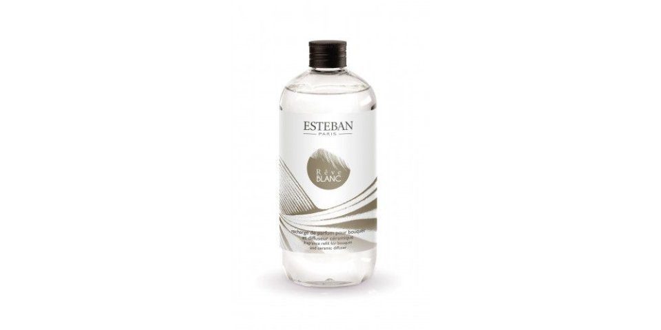 Esteban Raumduft-Nachfüllflasche Reve Blanc 500ml, Moschusartiges Blumenparfüm für Diffuser
