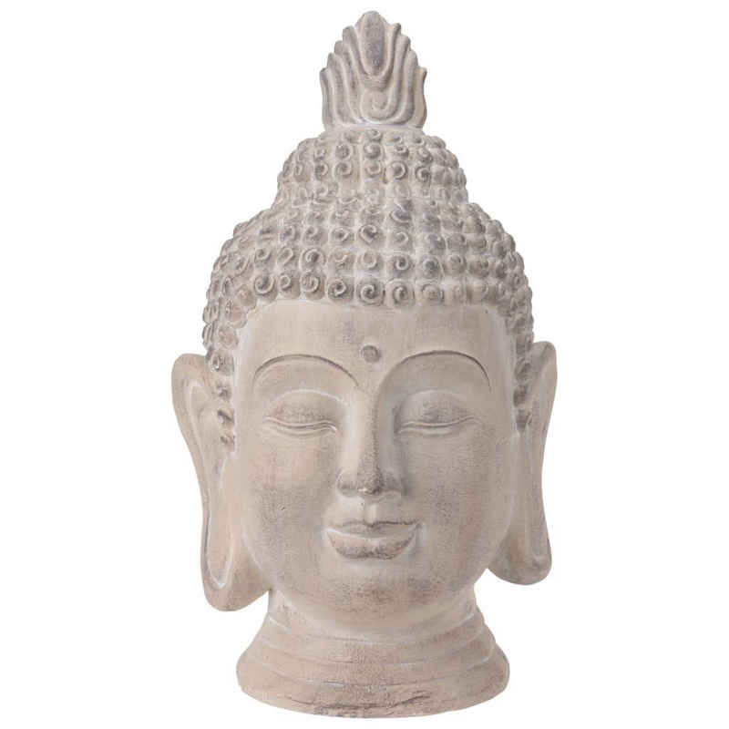 Progarden Skulptur Buddha Kopf Deko 31x29x53,5 cm
