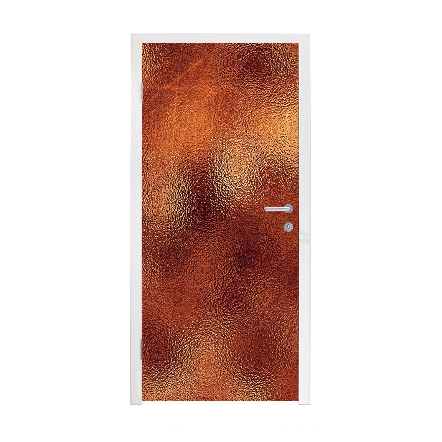 Stahlplatte, Tür, St), - cm Fototapete für Türaufkleber, Türtapete Matt, (1 bedruckt, - 75x205 Abstrakt Rost MuchoWow