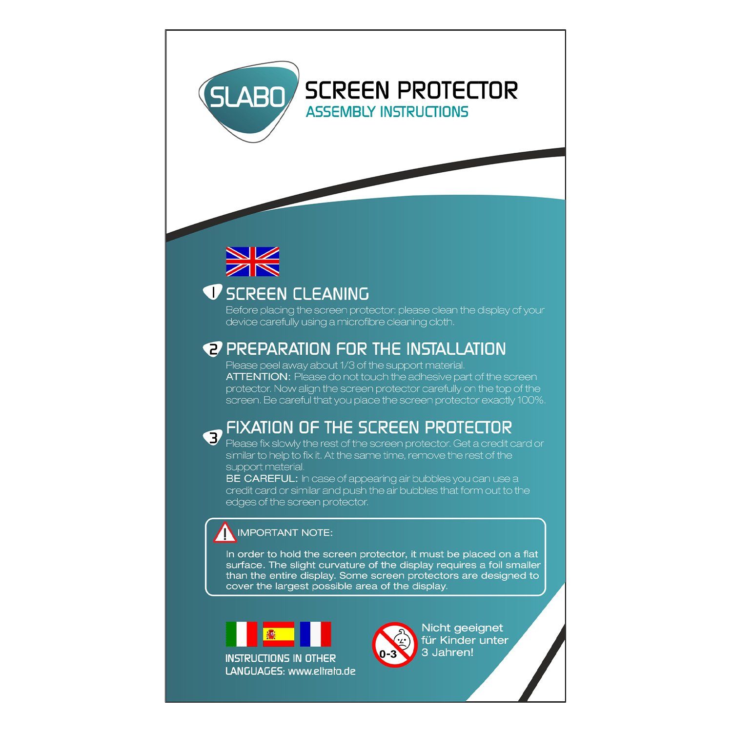 SLABO Schutzfolie 4 x Displayschutzfolie Crystal Clear, iPhone SE 2020 iPhone SE 2022