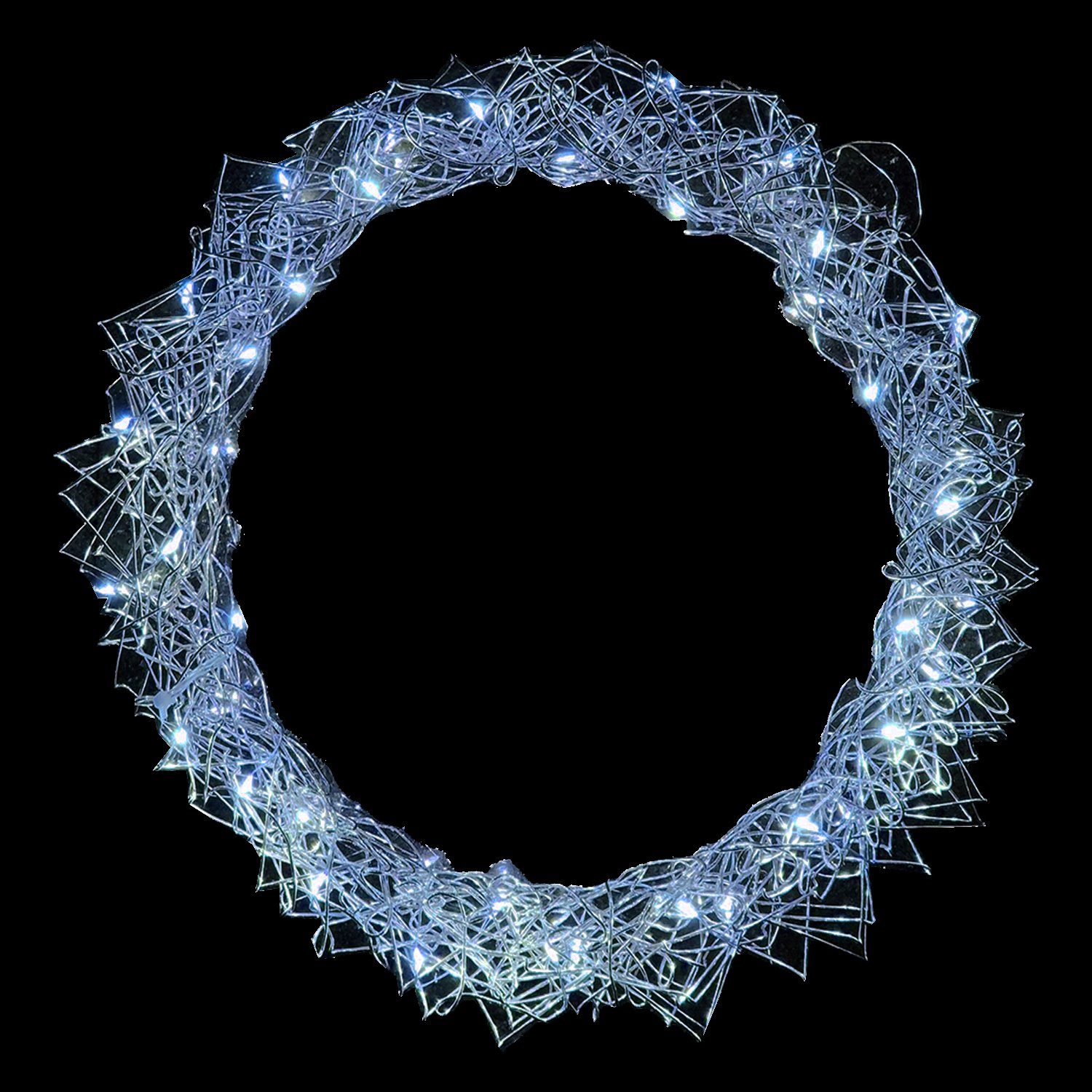 Mojawo Lichtervorhang LED Hängekranz / Tischdekoration Metall Ø30cm kaltwei günstig online kaufen