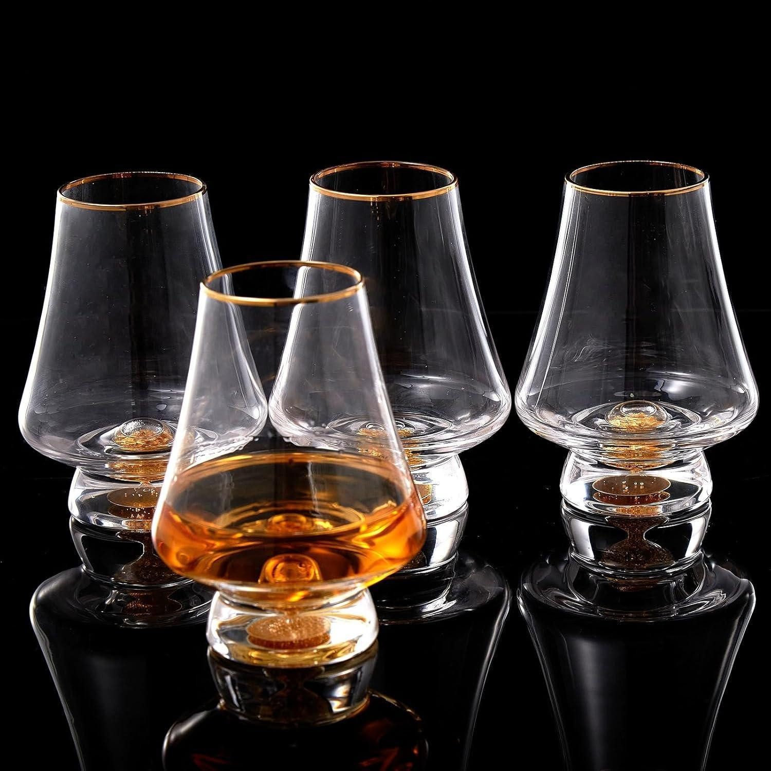 DUJUST Whiskyglas Whisky Gläser Set 4er Luxus Kristall Snifter Brandy Cognac Bourbon