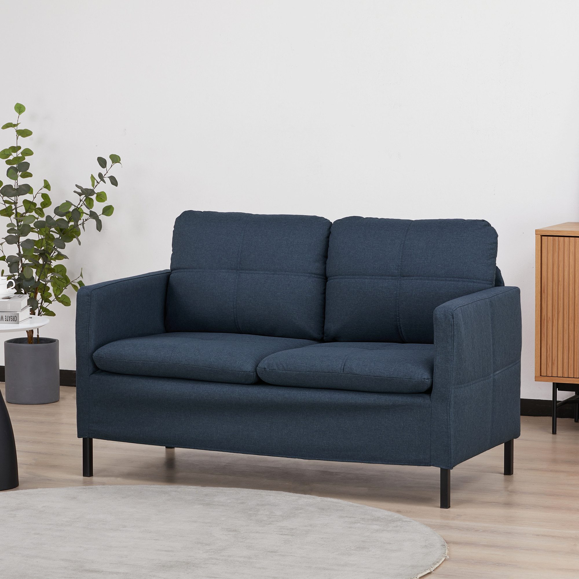 HOMCOM 2-Sitzer zeitgenössischer Stil mit 4 günstig online kaufen