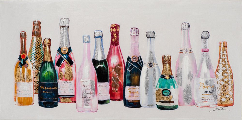 ArtUniverse Gemälde Leinwandbild Sektparty I 60 x 120 cm, Modern