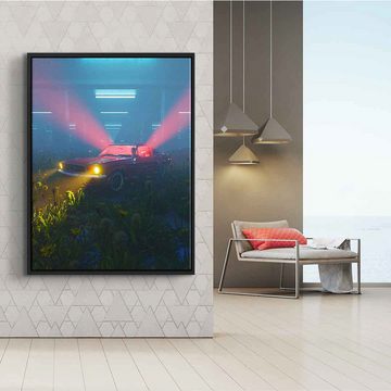 DOTCOMCANVAS® Leinwandbild Green Garage, Leinwandbild Green Garage KI AI generiert digitale Kunst Wandbild