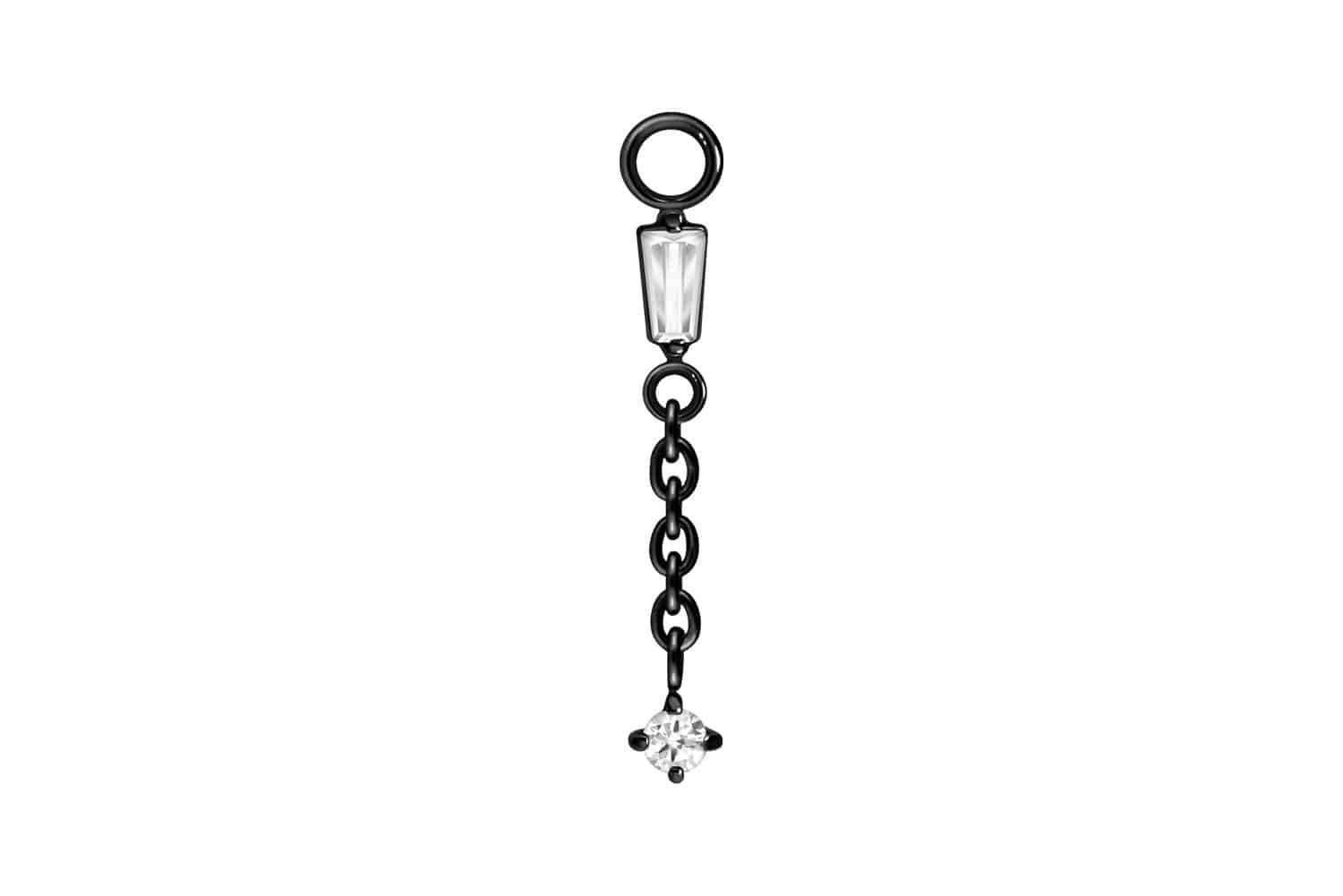 Piercing-Set Chirurgenstahl Anhänger für Clicker 2 KRISTALLE + KETTE