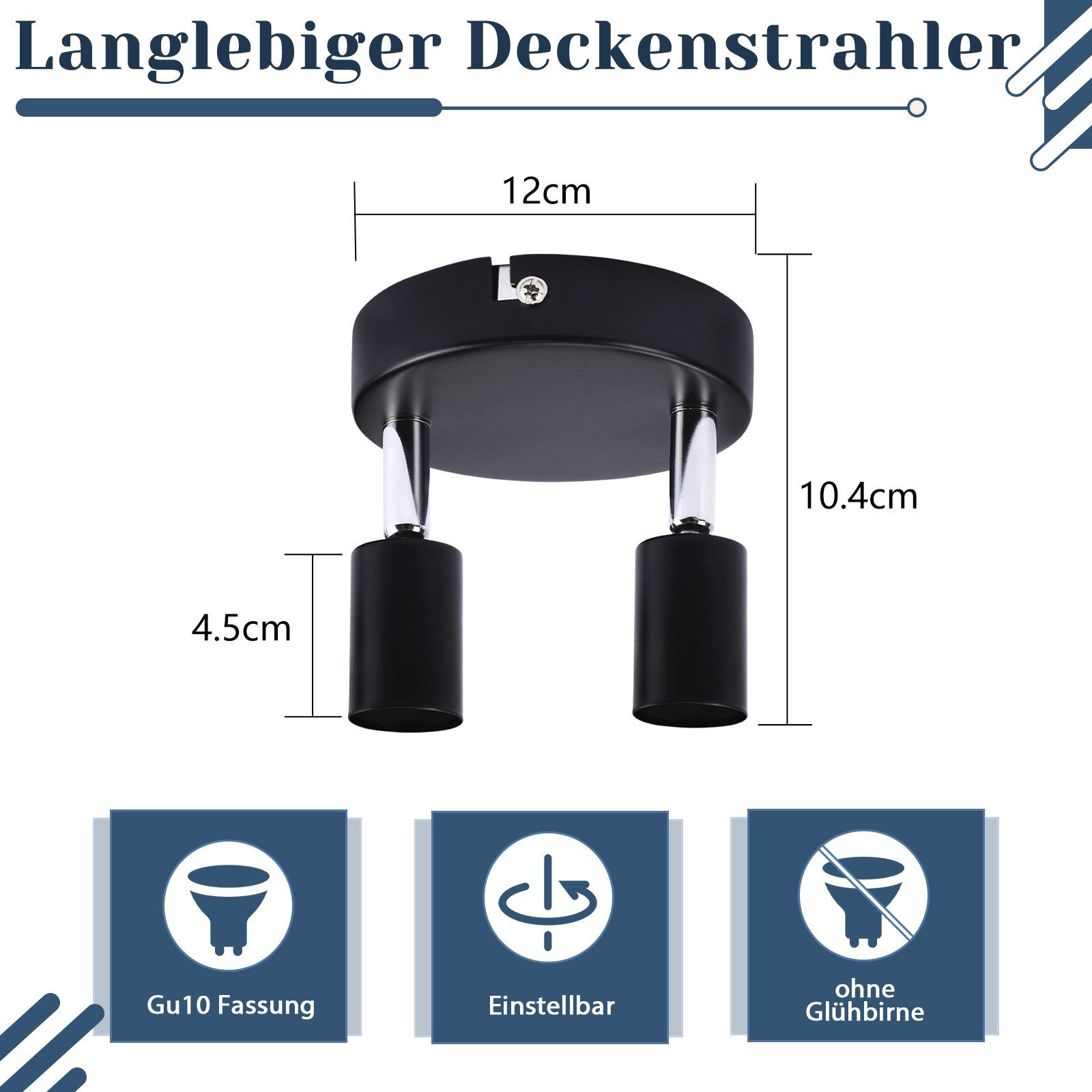 ZMH Deckenstrahler 2/3 Flammig 90° neigbar günstig online kaufen