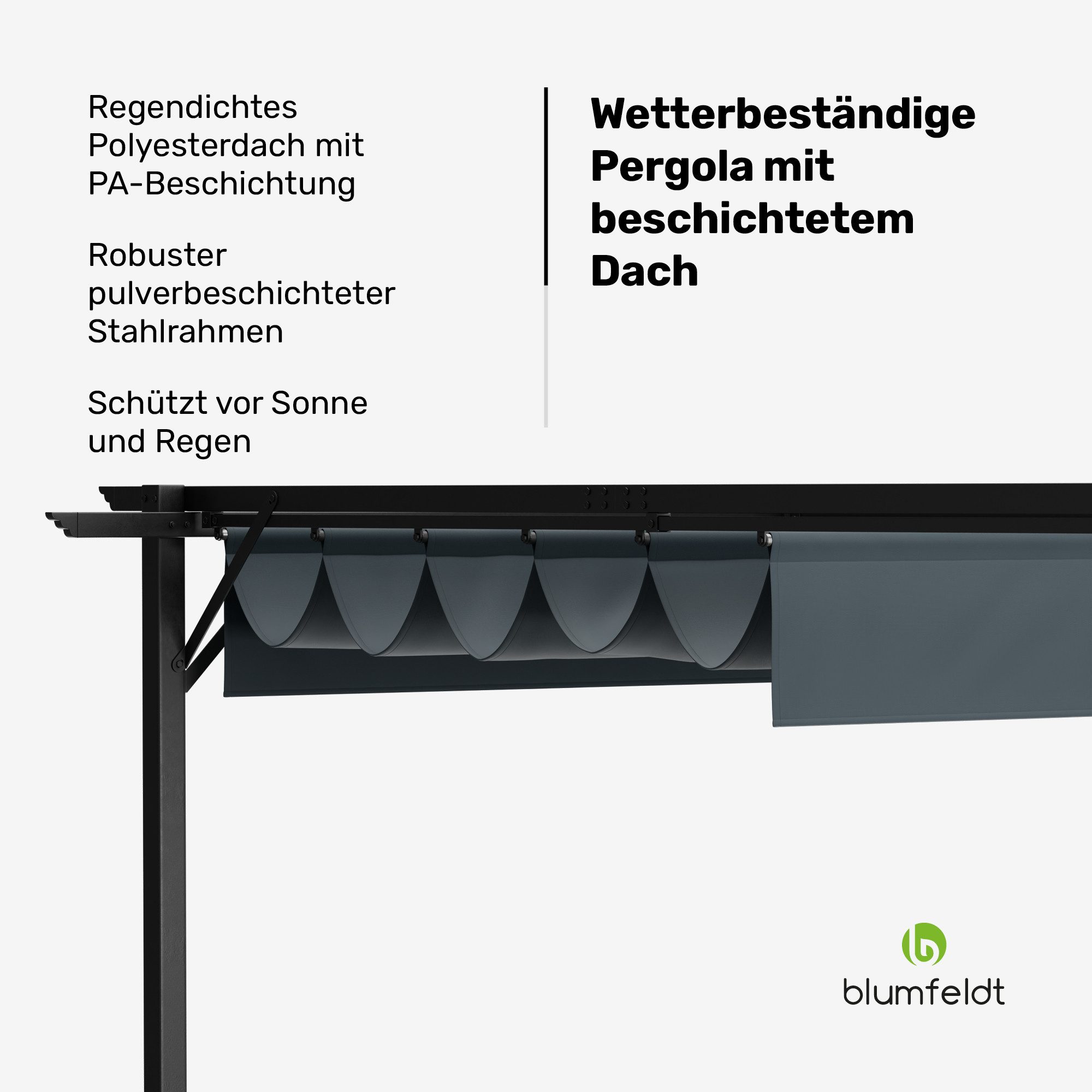 blumfeldt Pavillon Pantheon Robust, (Set), Pergola 3x3m pulverbeschichtet wetterfest Garten