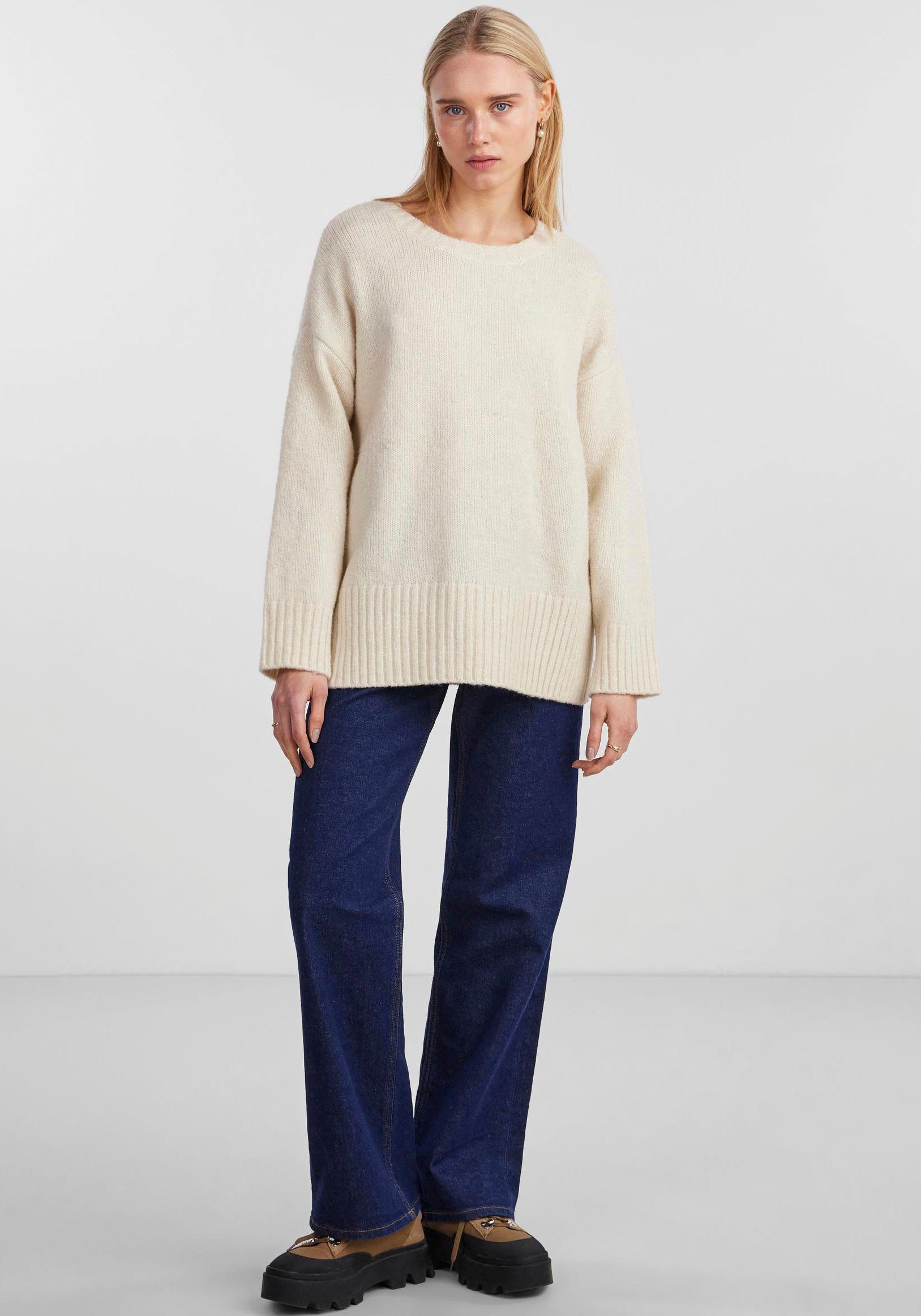 O-NECK PCNANCY LS pieces BC NOOS KNIT LOOSE Oversized Strickpullover Birch