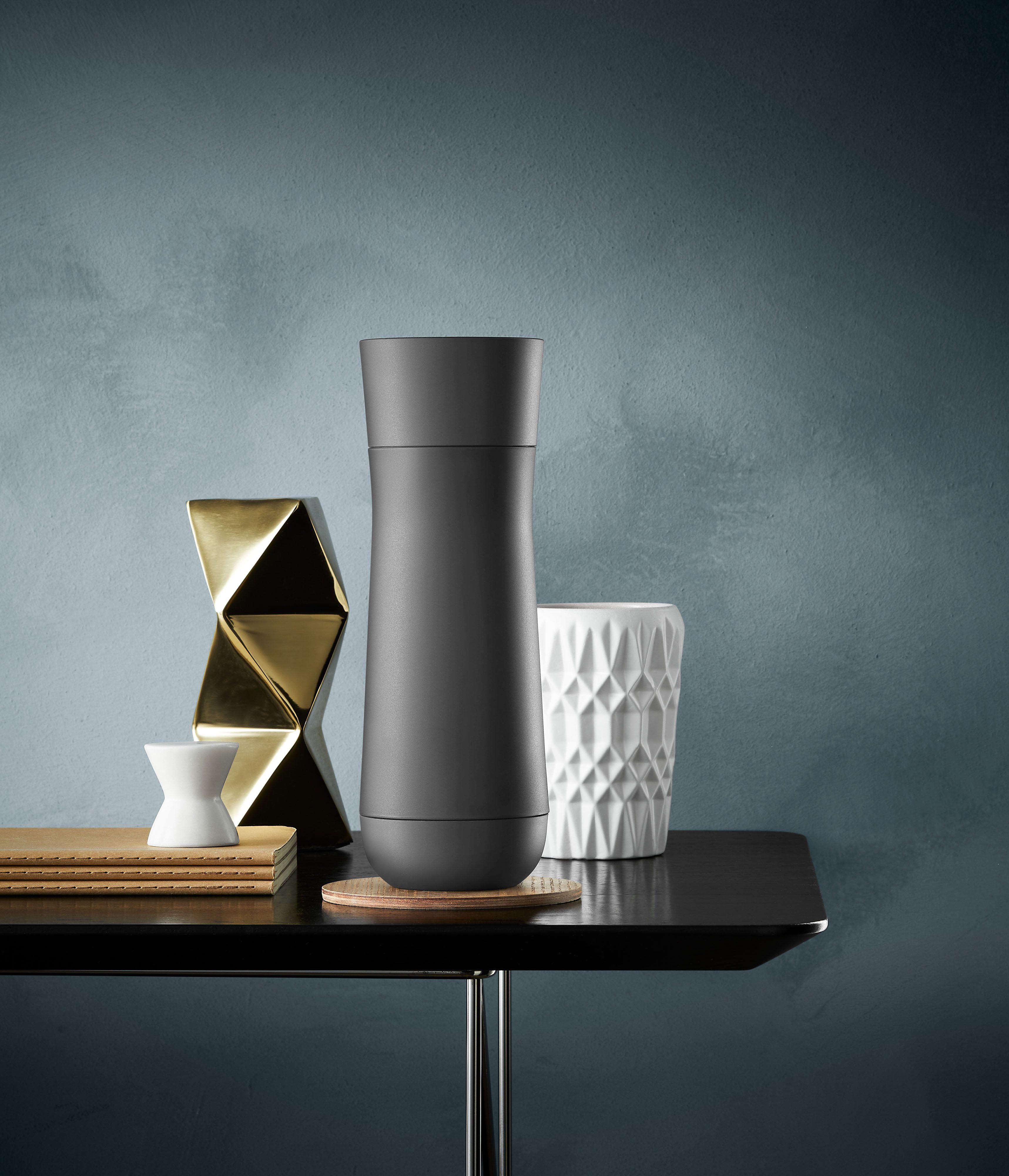 WMF Thermobecher Impulse, Cromargan® Edelstahl Rostfrei 18/10, Kunststoff, Silikon, doppelwandiger Edelstahl, 8h warm und 12h kalt, 360°-Trinköffnung