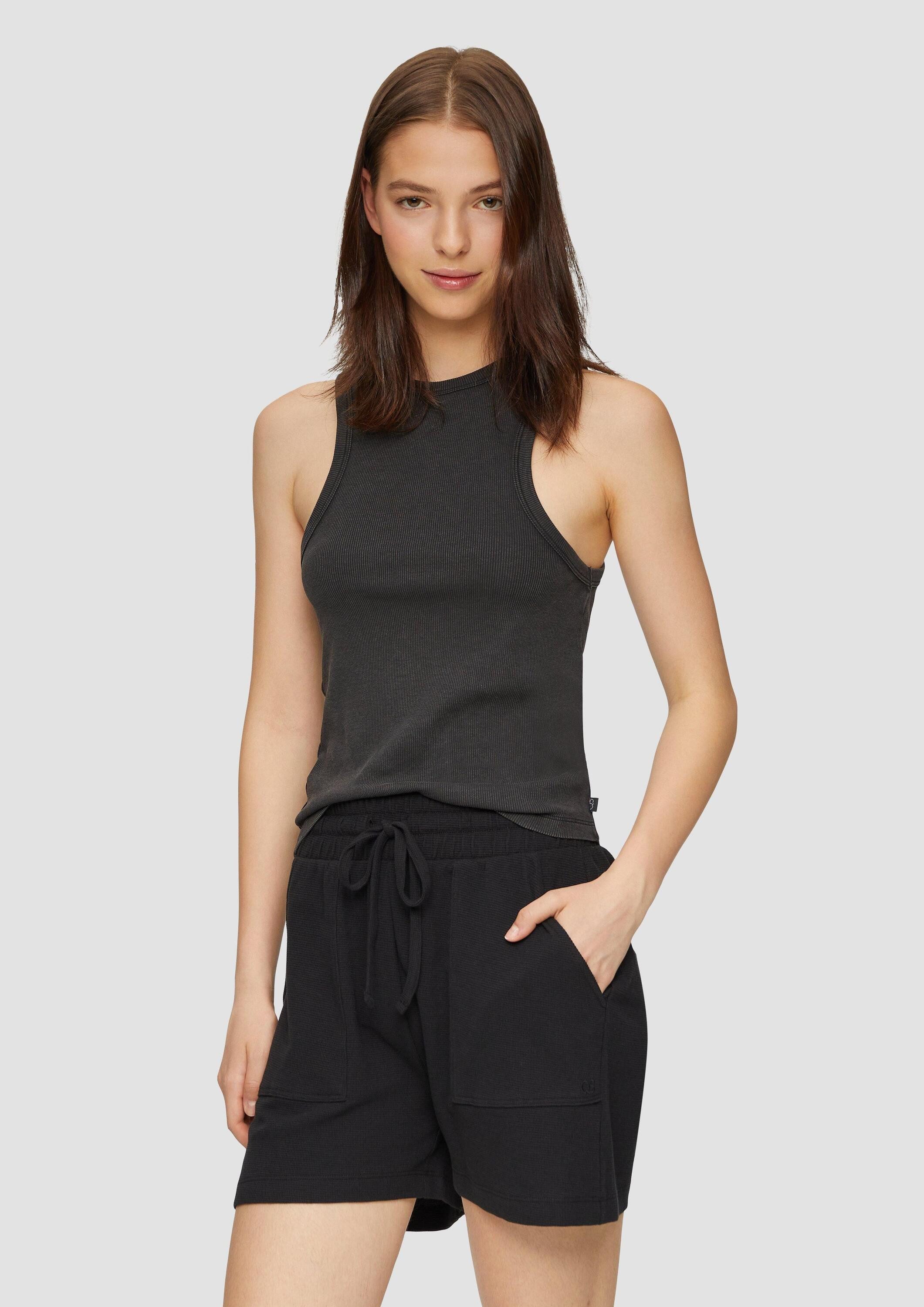 QS Muskelshirt T-Shirt Slim-Fit-Tanktop aus Rippware im Vintage-Look günstig online kaufen