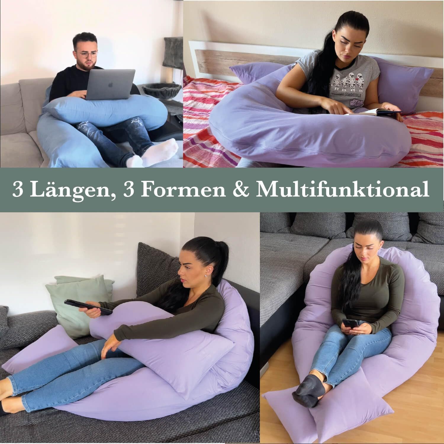 Traumreiter Seitenschläferkissen J Visco Seitenschläferkissen mit Memory Foam Support – Bild 5 von 5