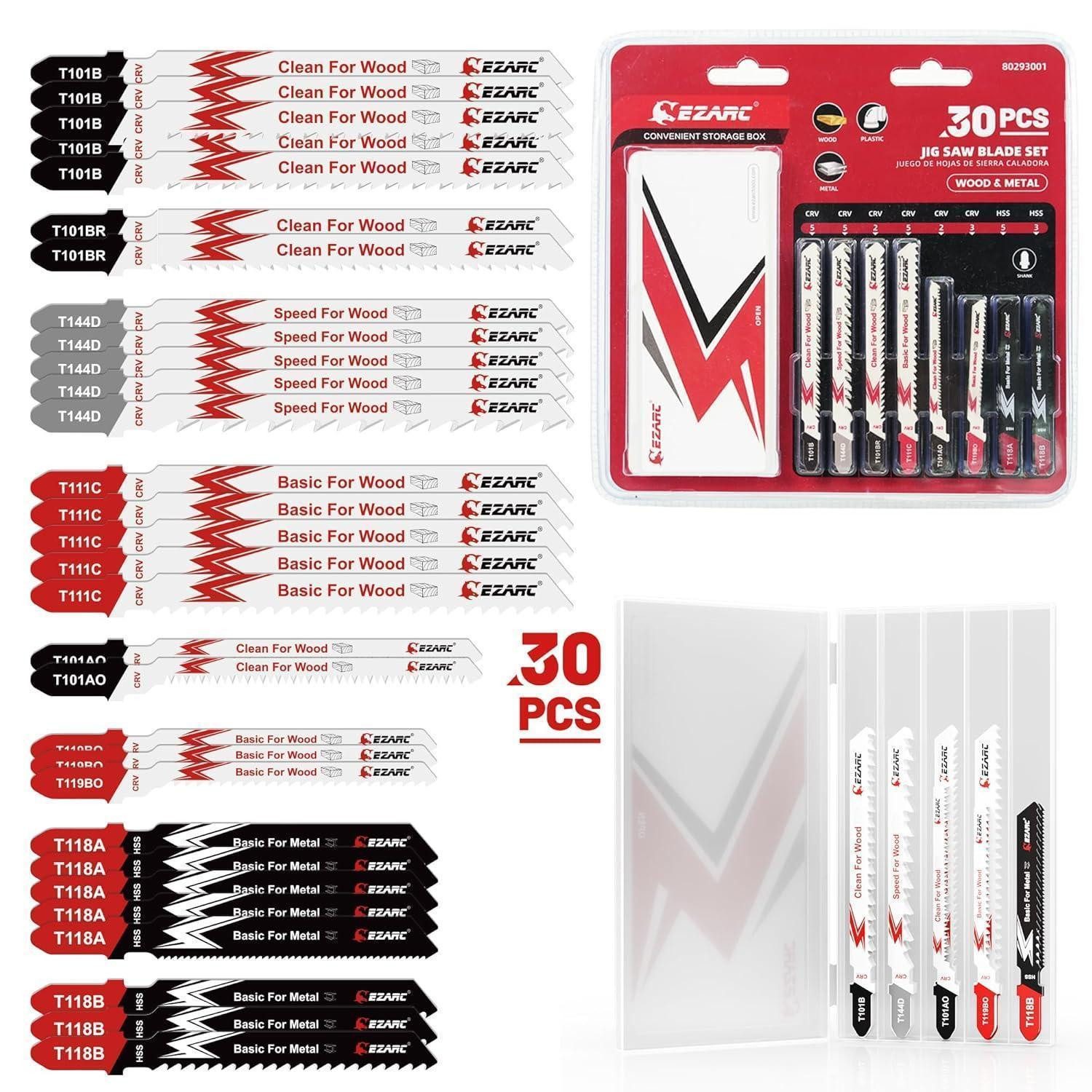 LuxusKollektion Stichsägeblatt Stichsägeblatt Set 30tlg mit Aufbewahrungskoffer, T-Schaft
