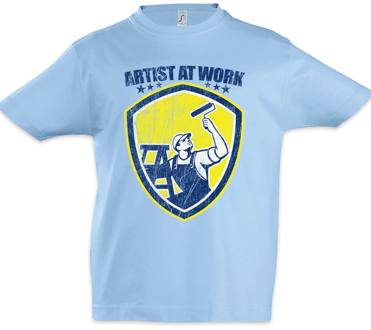 Print-Shirt Artist At Work Kinder T-Shirt Maler Lackierer Handwerk Painter